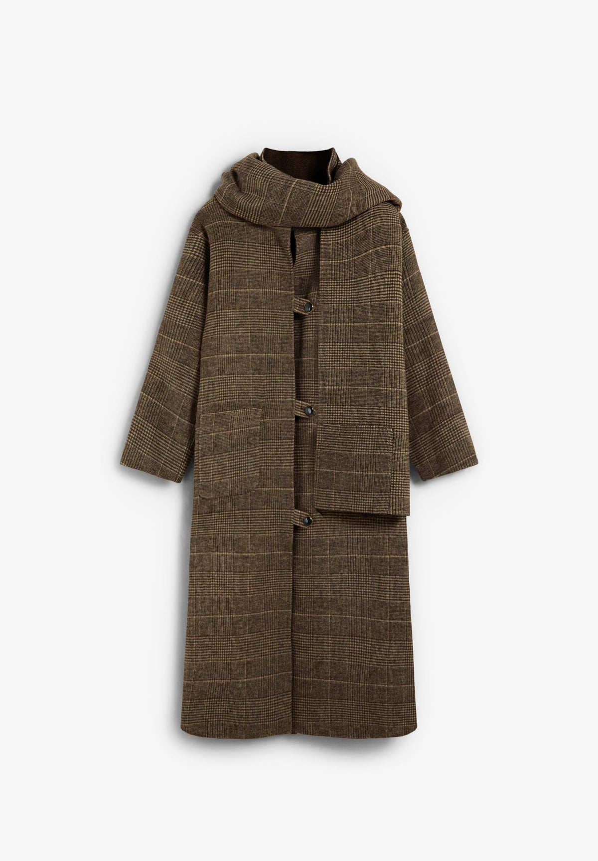 CHECKED COAT WITH SCARF