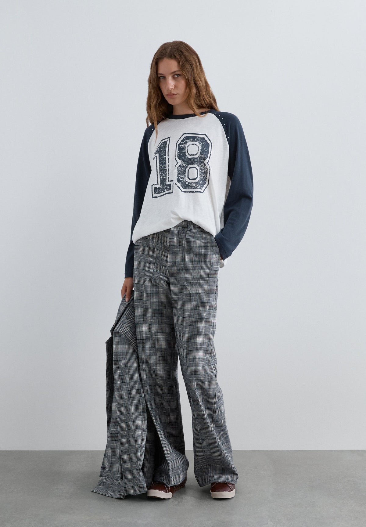 STRAIGHT CHECKED TROUSERS
