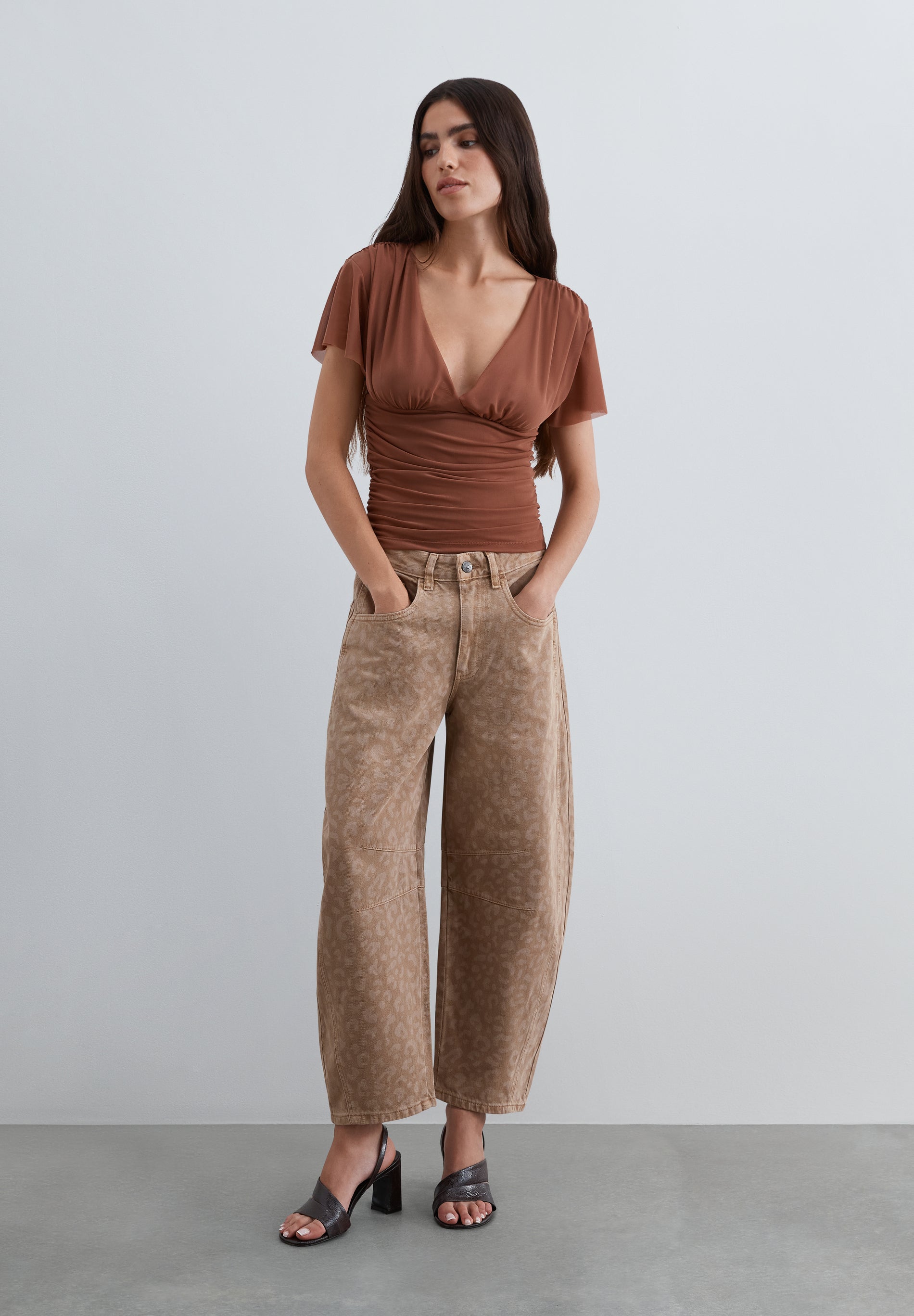 ANIMAL PRINT BALLOON JEANS