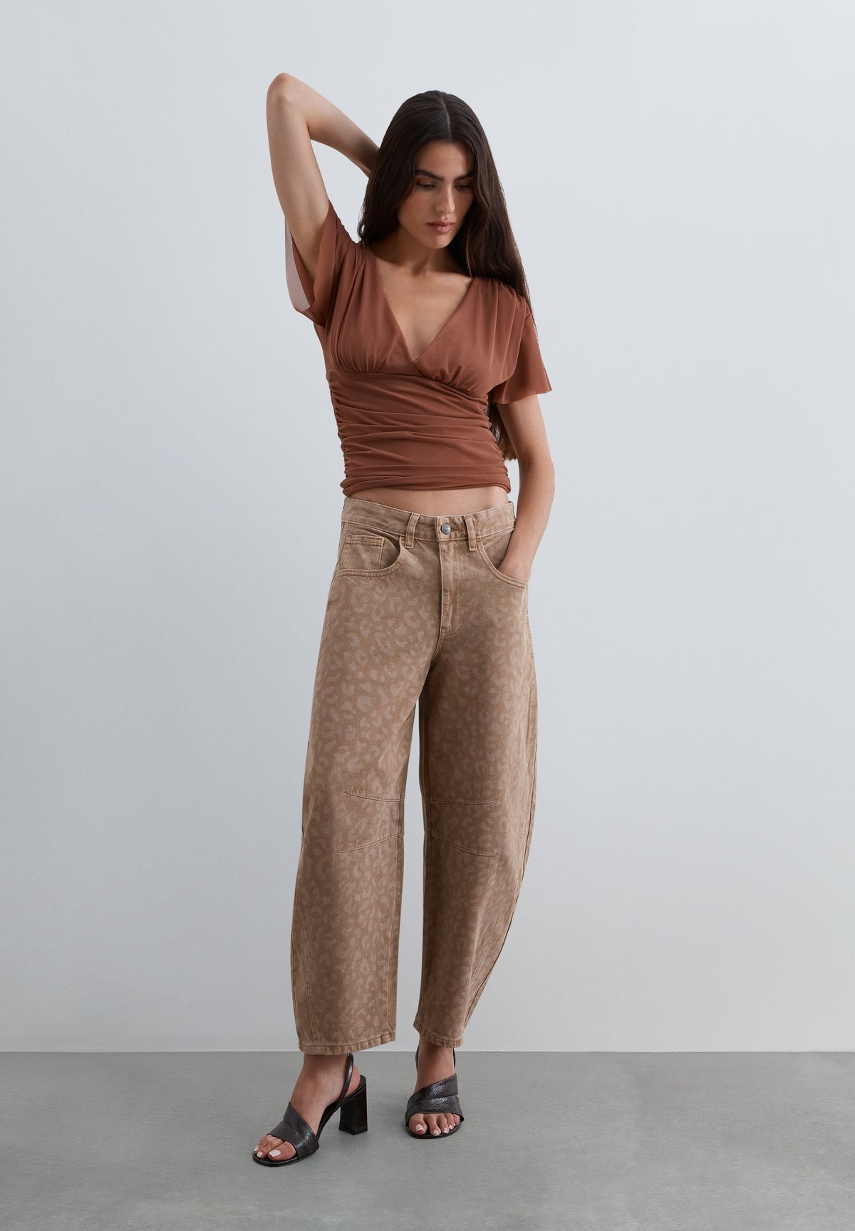 ANIMAL PRINT BALLOON JEANS