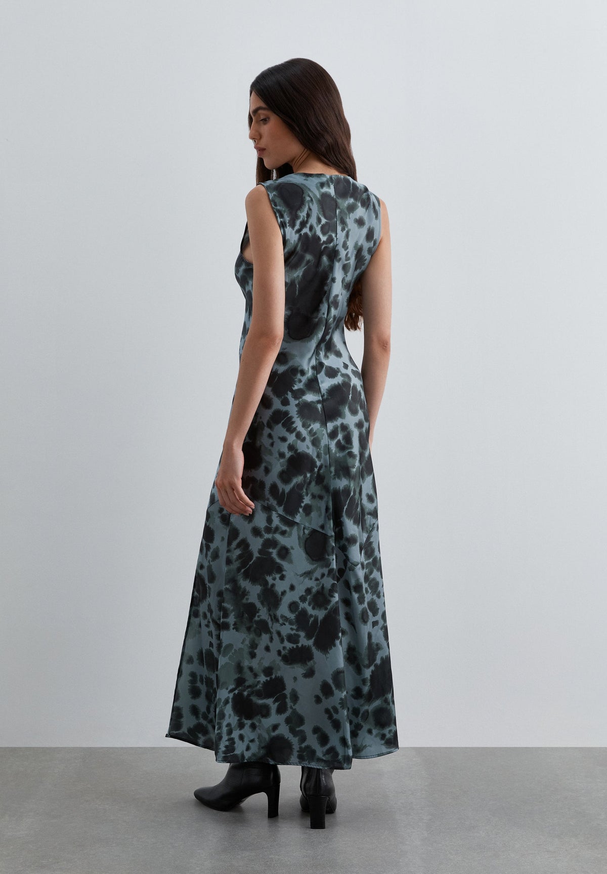 PRINTED SATIN DRESS