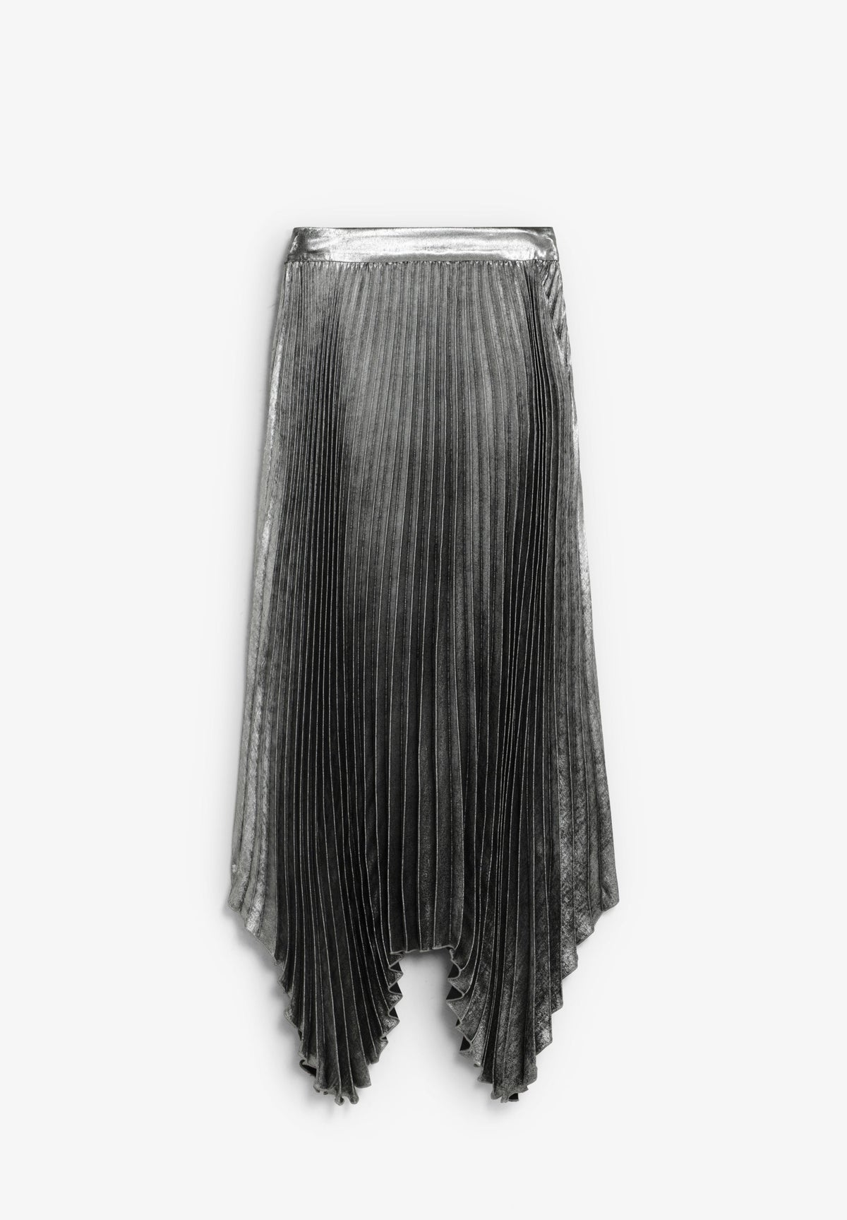 PLEATED METALLIC SKIRT