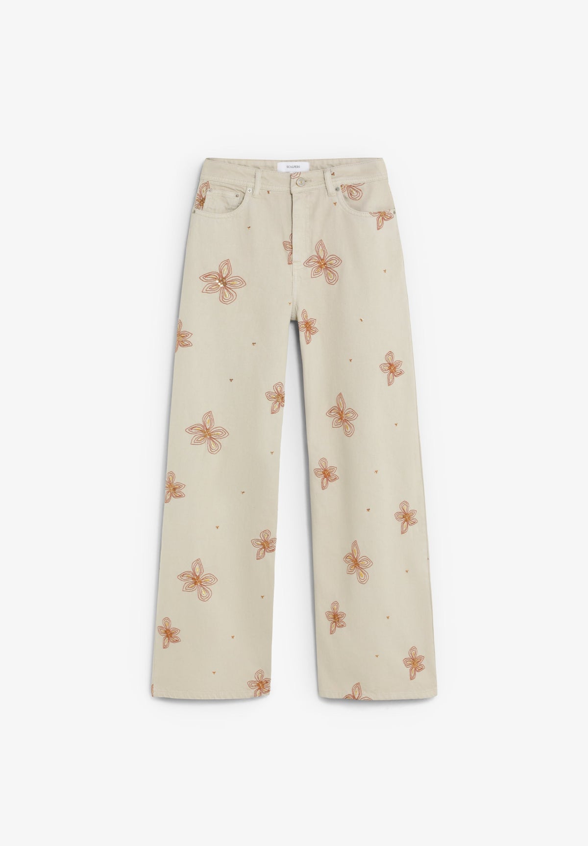 JEANS WITH FLORAL EMBROIDERY