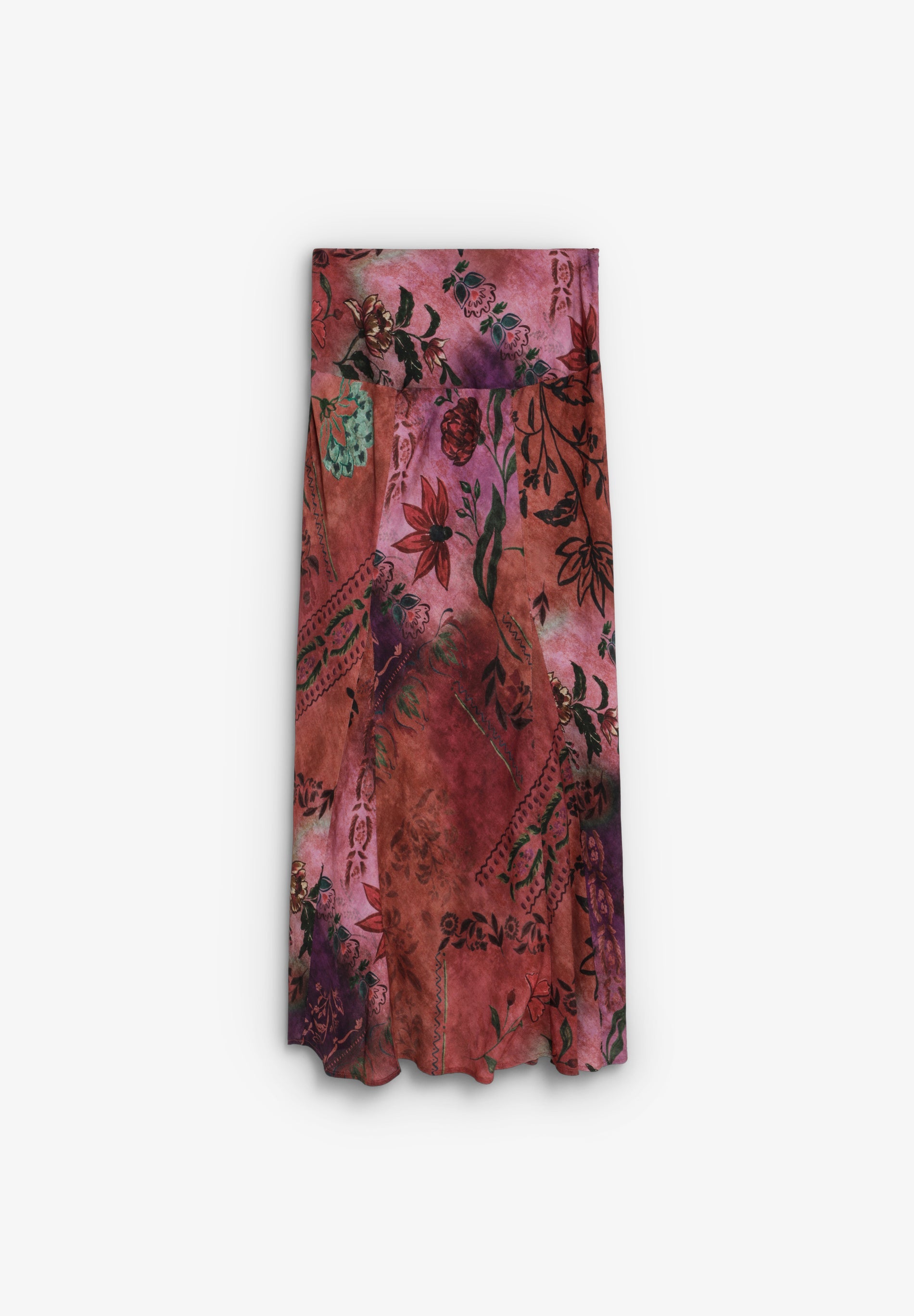 LONG PRINTED FLARED SKIRT