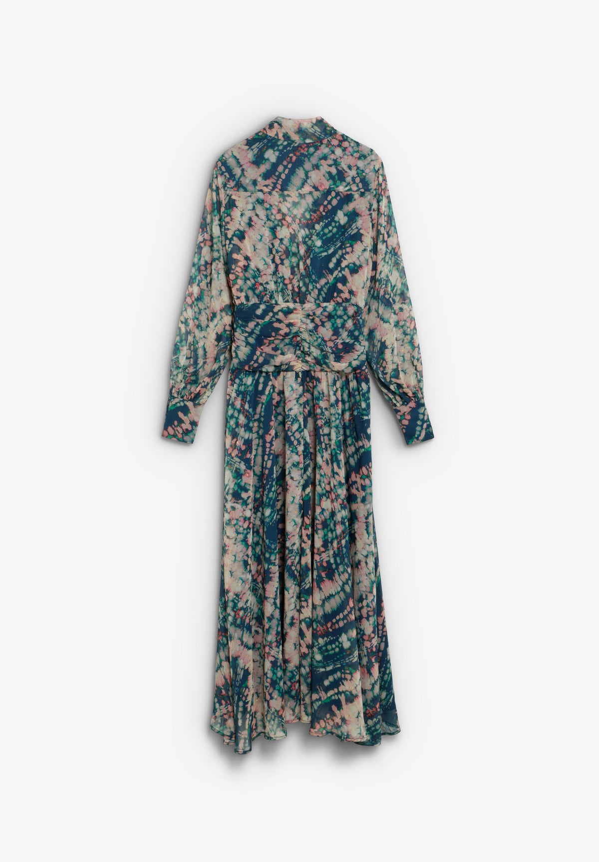 PRINTED DRAPED-WAIST DRESS