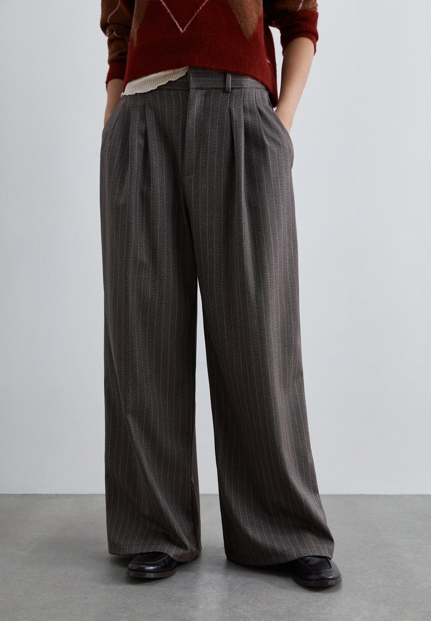PINSTRIPE DARTED TROUSERS