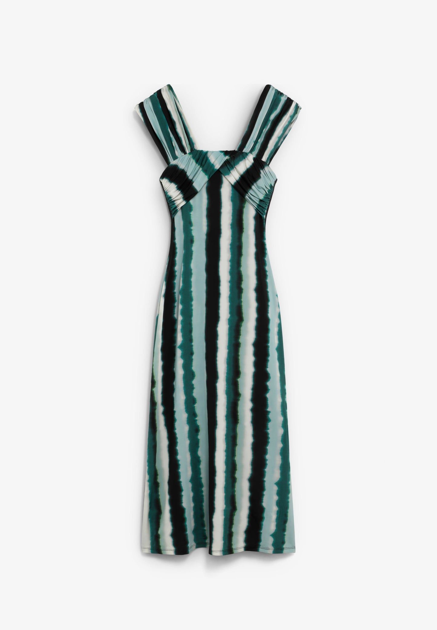 DRAPED TIE-DYE PRINT DRESS