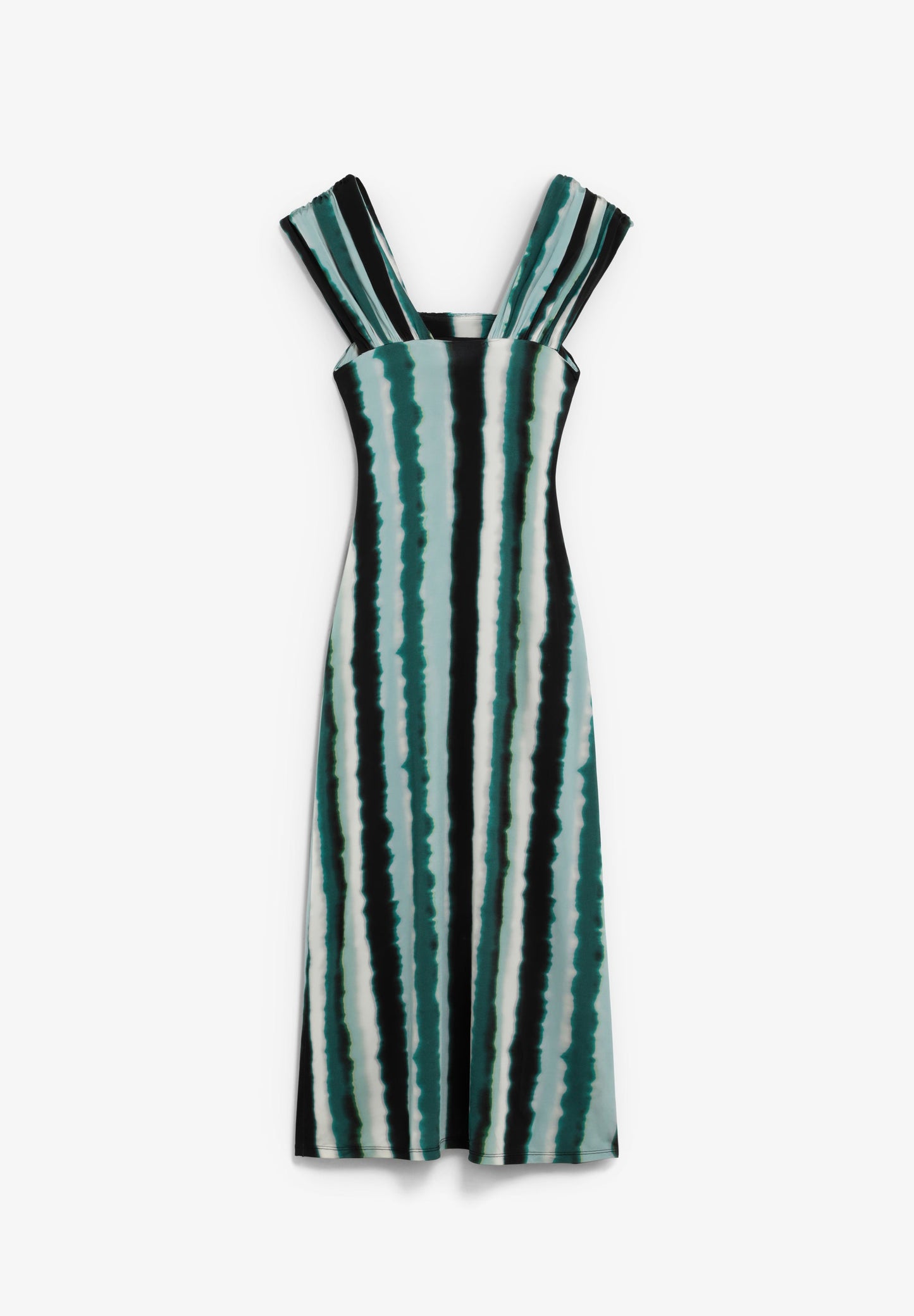 DRAPED TIE-DYE PRINT DRESS