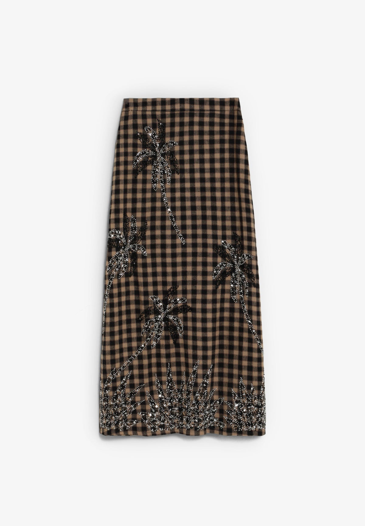 GINGHAM SKIRT WITH SEQUINS