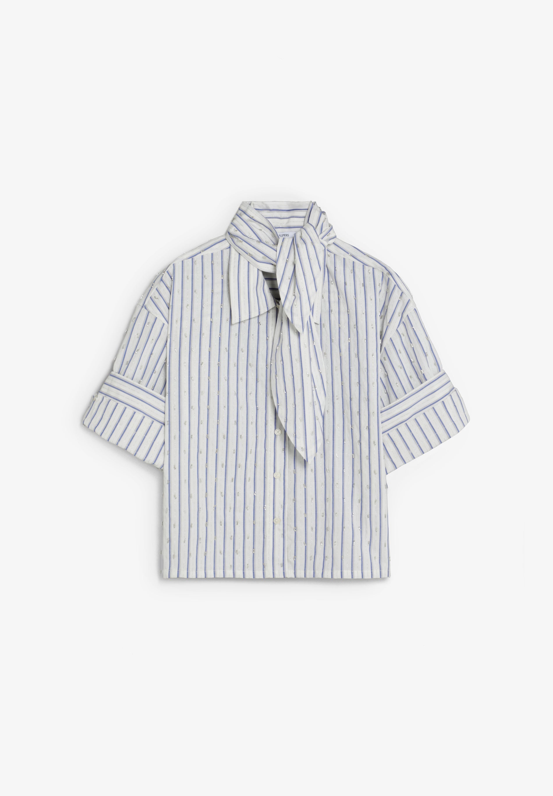 STRIPED TIE COLLAR SHIRT