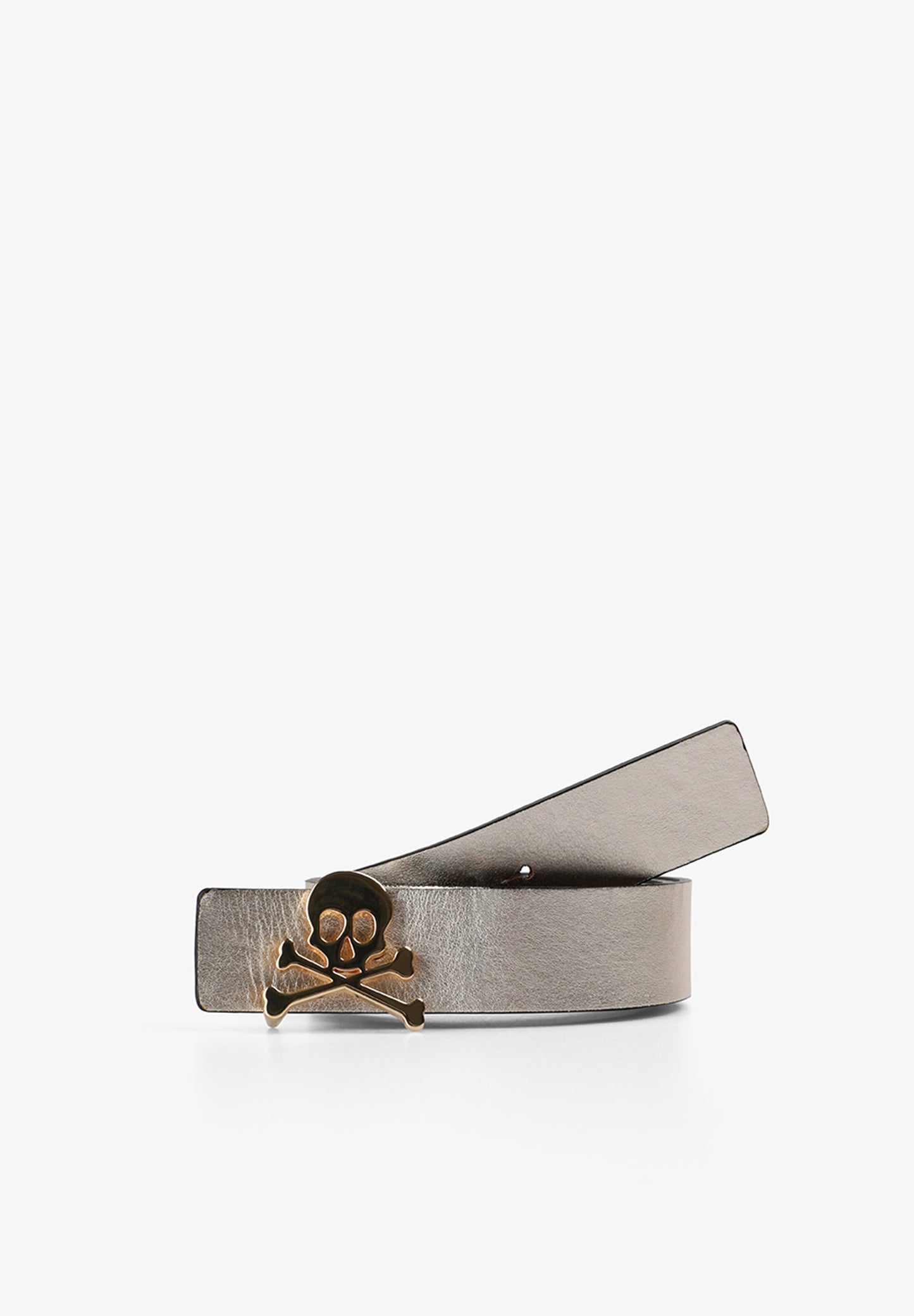 REVERSIBLE LEATHER BELT WITH SKULL