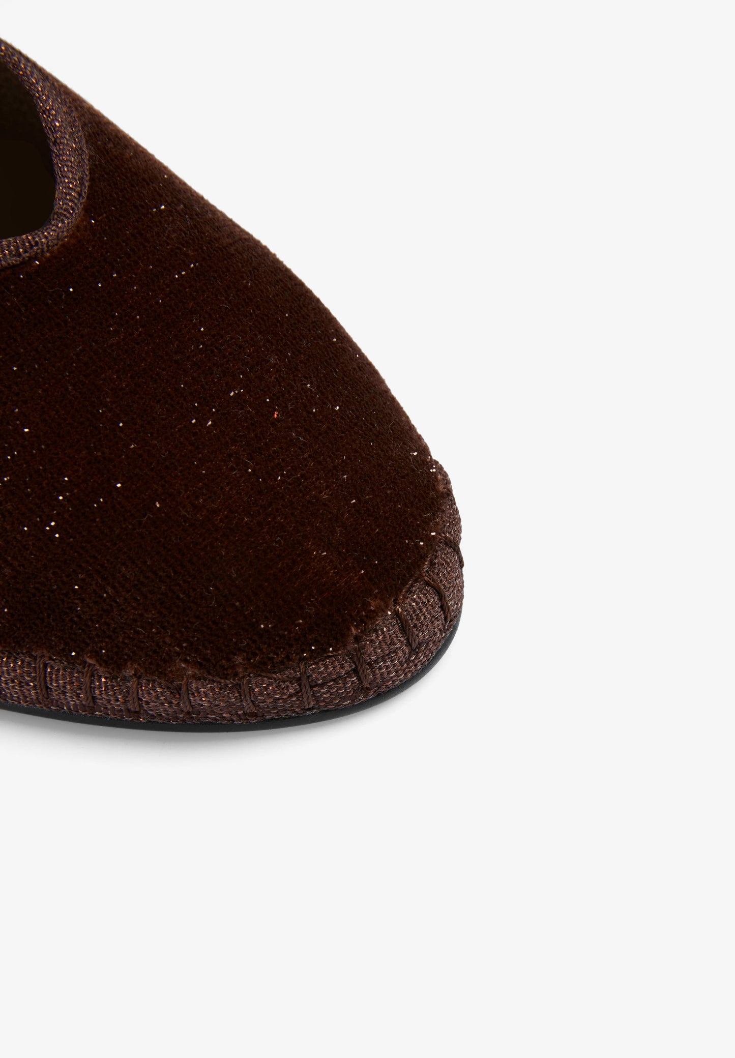 VELVET ANKLE STRAP BALLET FLATS