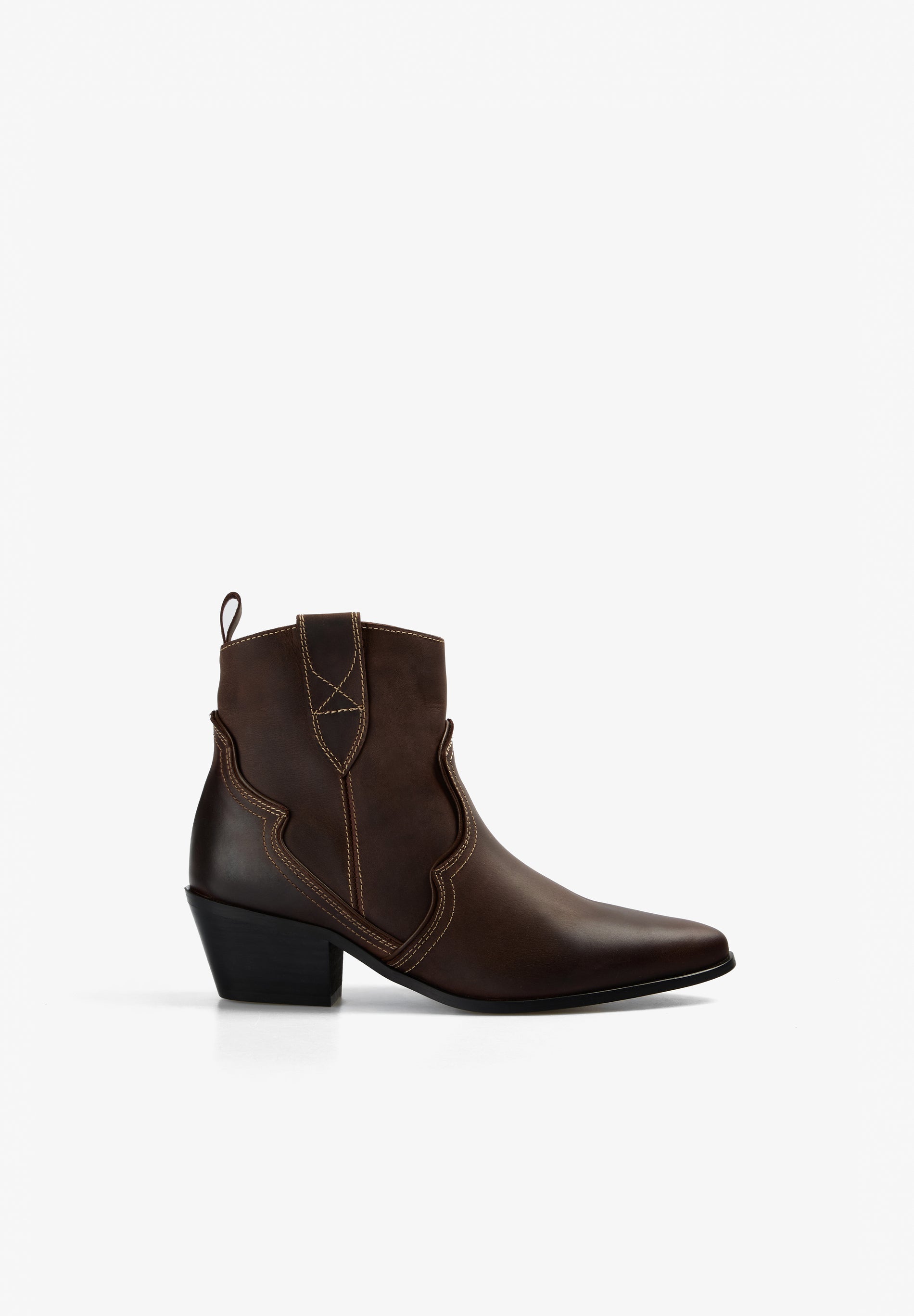 LEATHER ANKLE COWBOY BOOTS