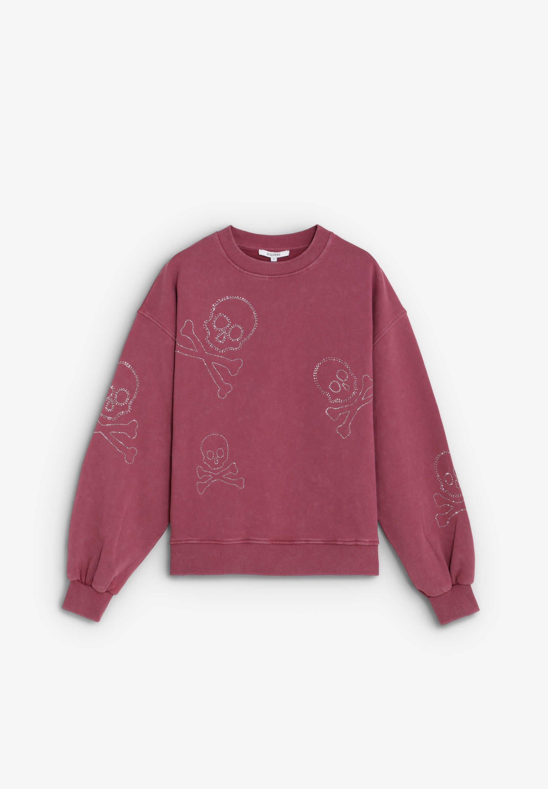 SWEATSHIRT WITH RHINESTONE SKULL