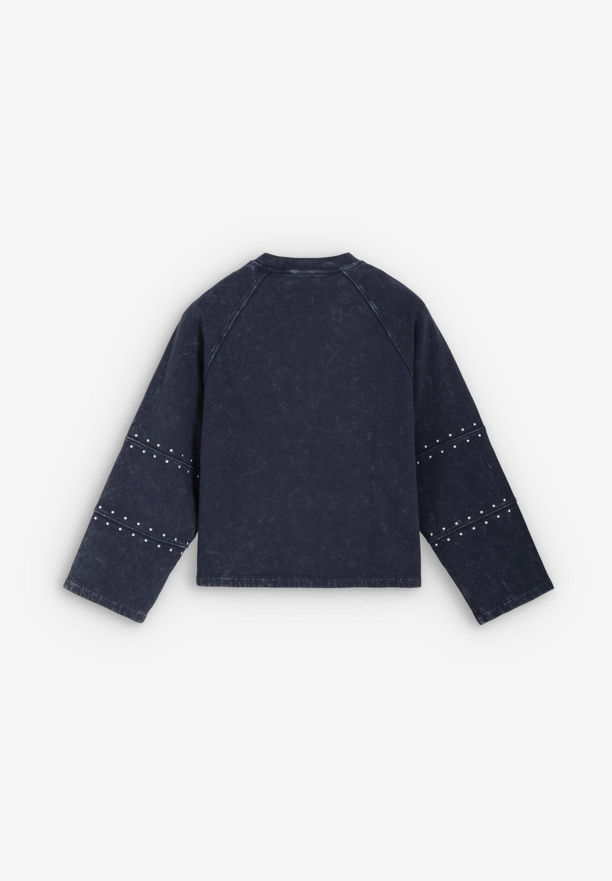SWEATSHIRT WITH STUDS AND LOGO PATCH