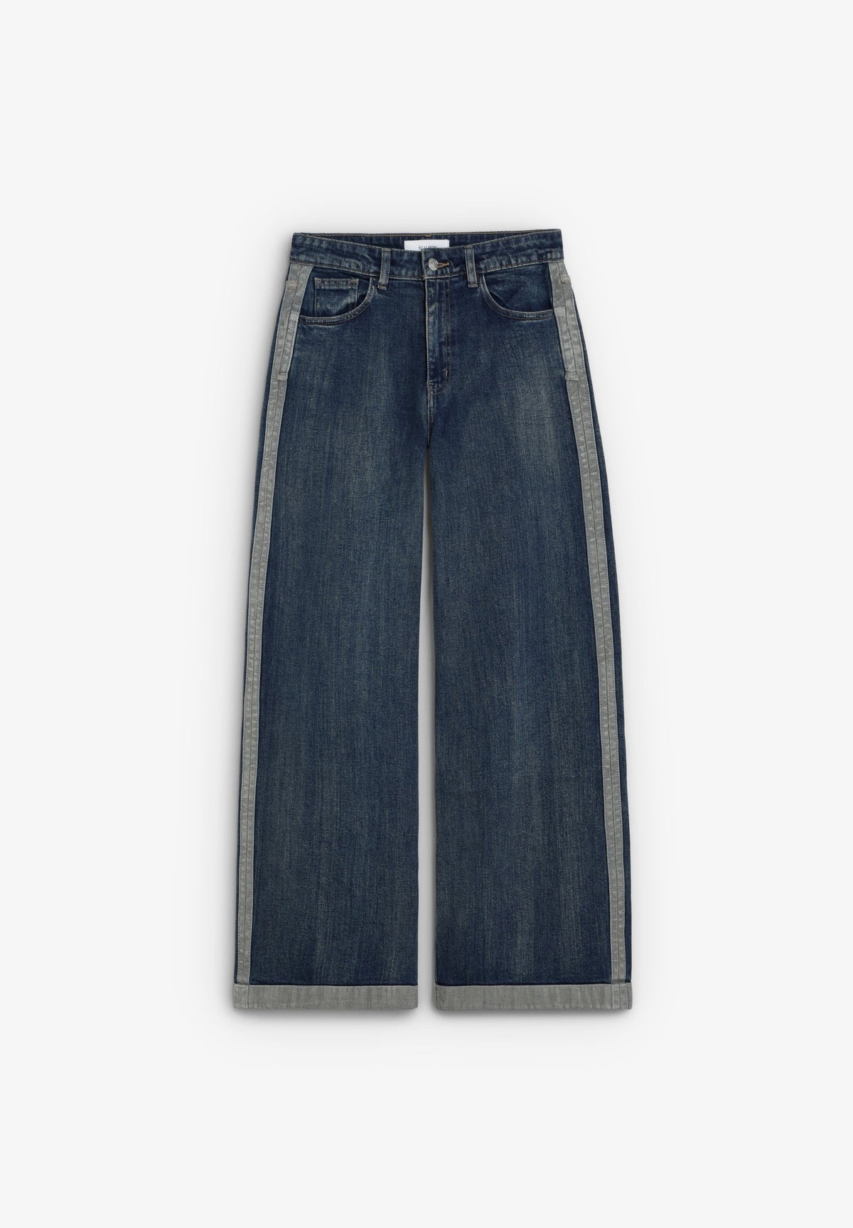 SIDE WAIST WIDE-LEG JEANS