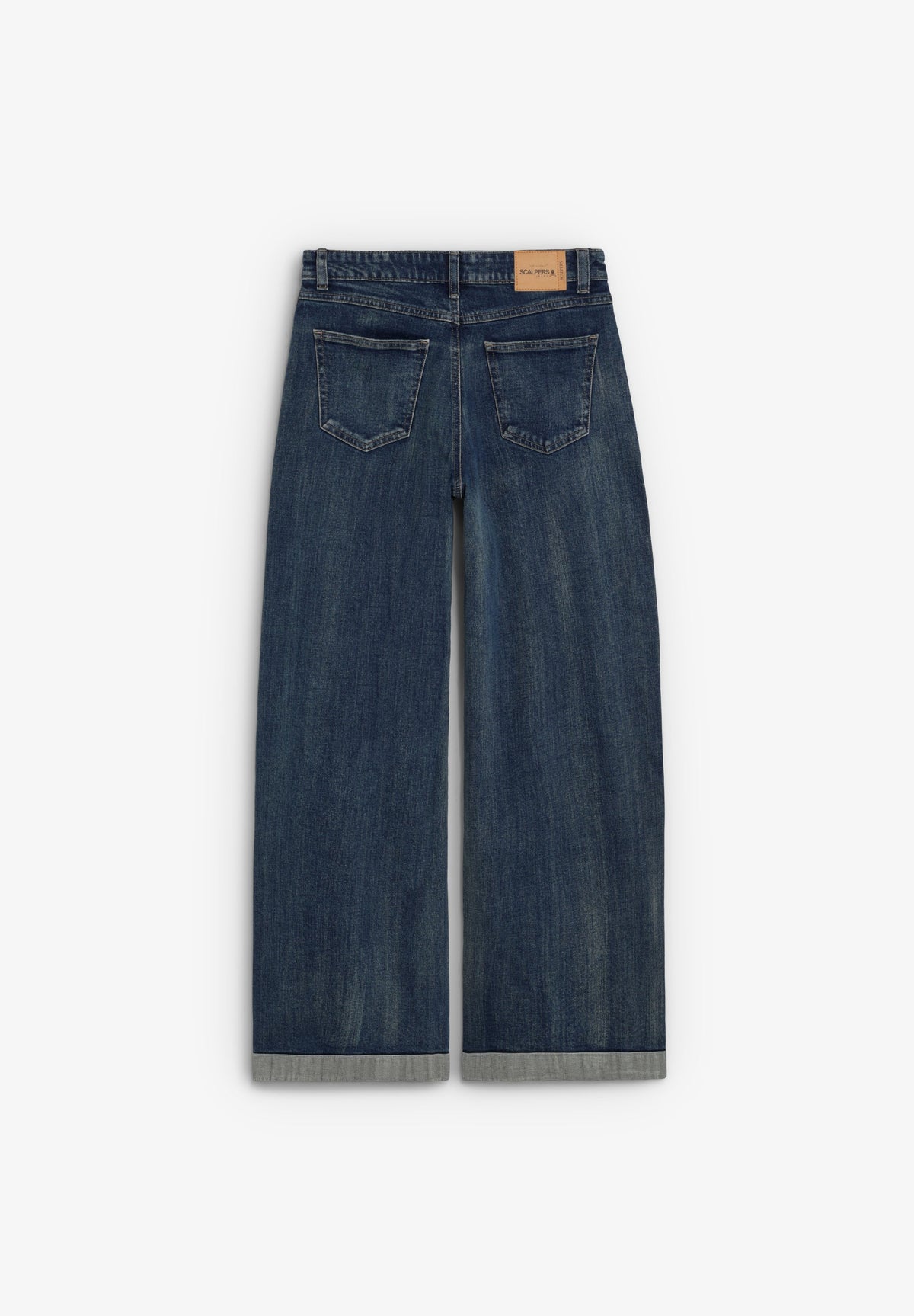 SIDE WAIST WIDE-LEG JEANS