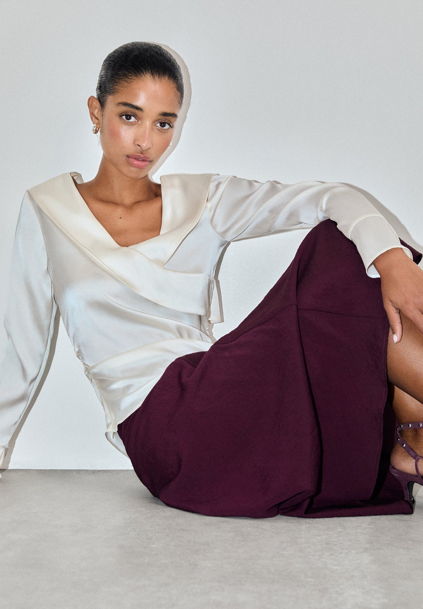 SATIN ASYMMETRIC SHIRT