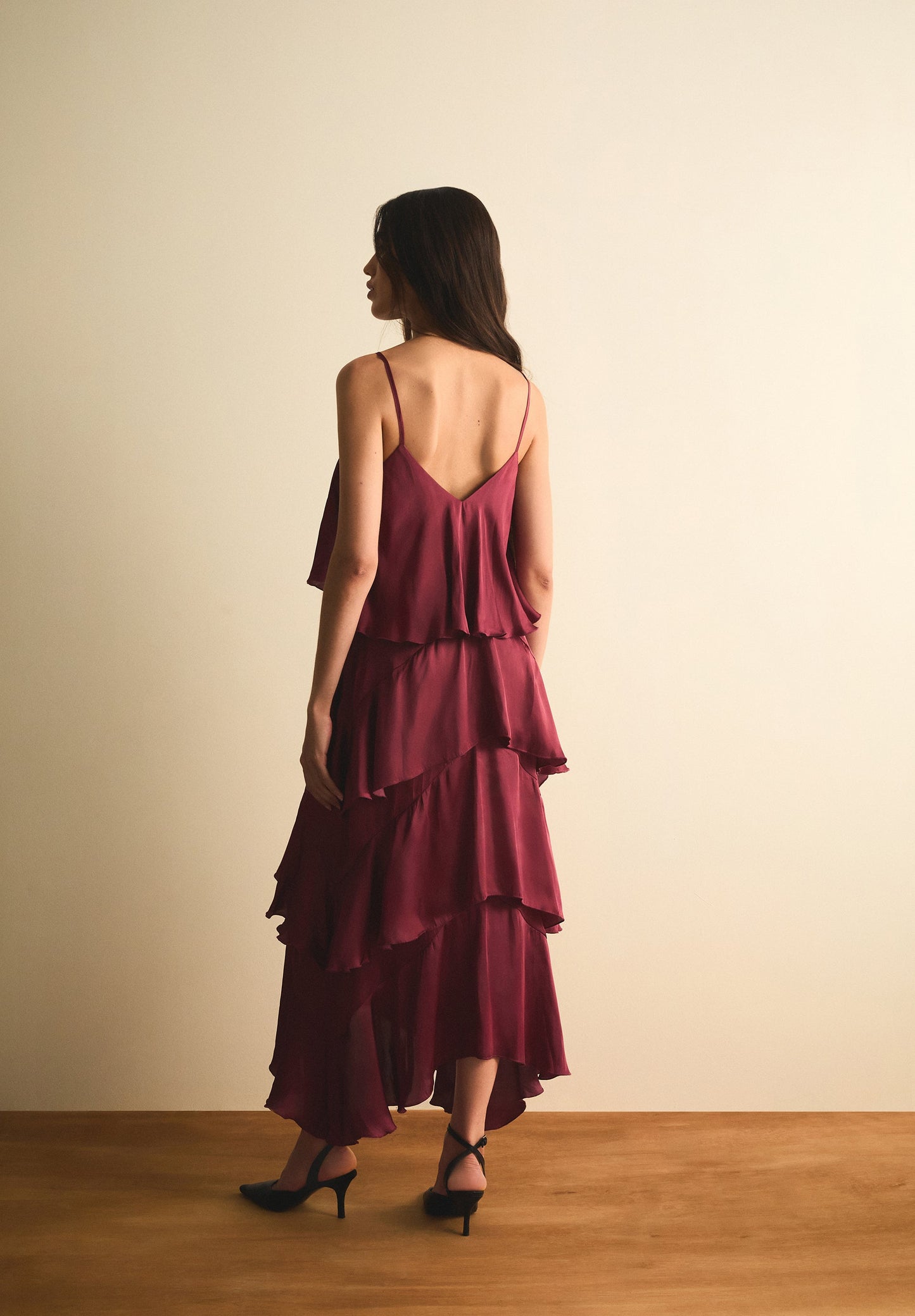 CAMISOLE DRESS WITH RUFFLES