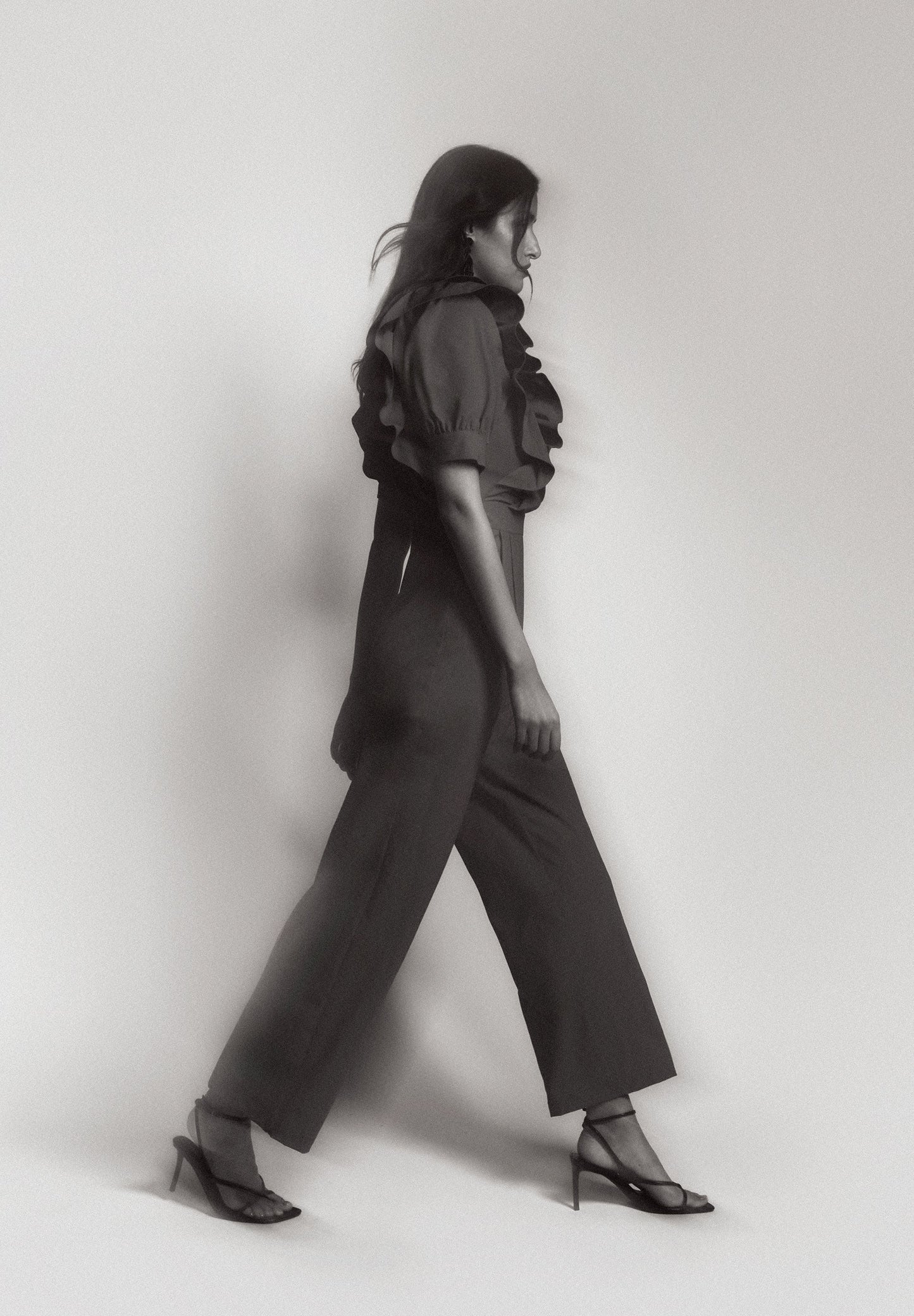 LONG JUMPSUIT WITH RUFFLES