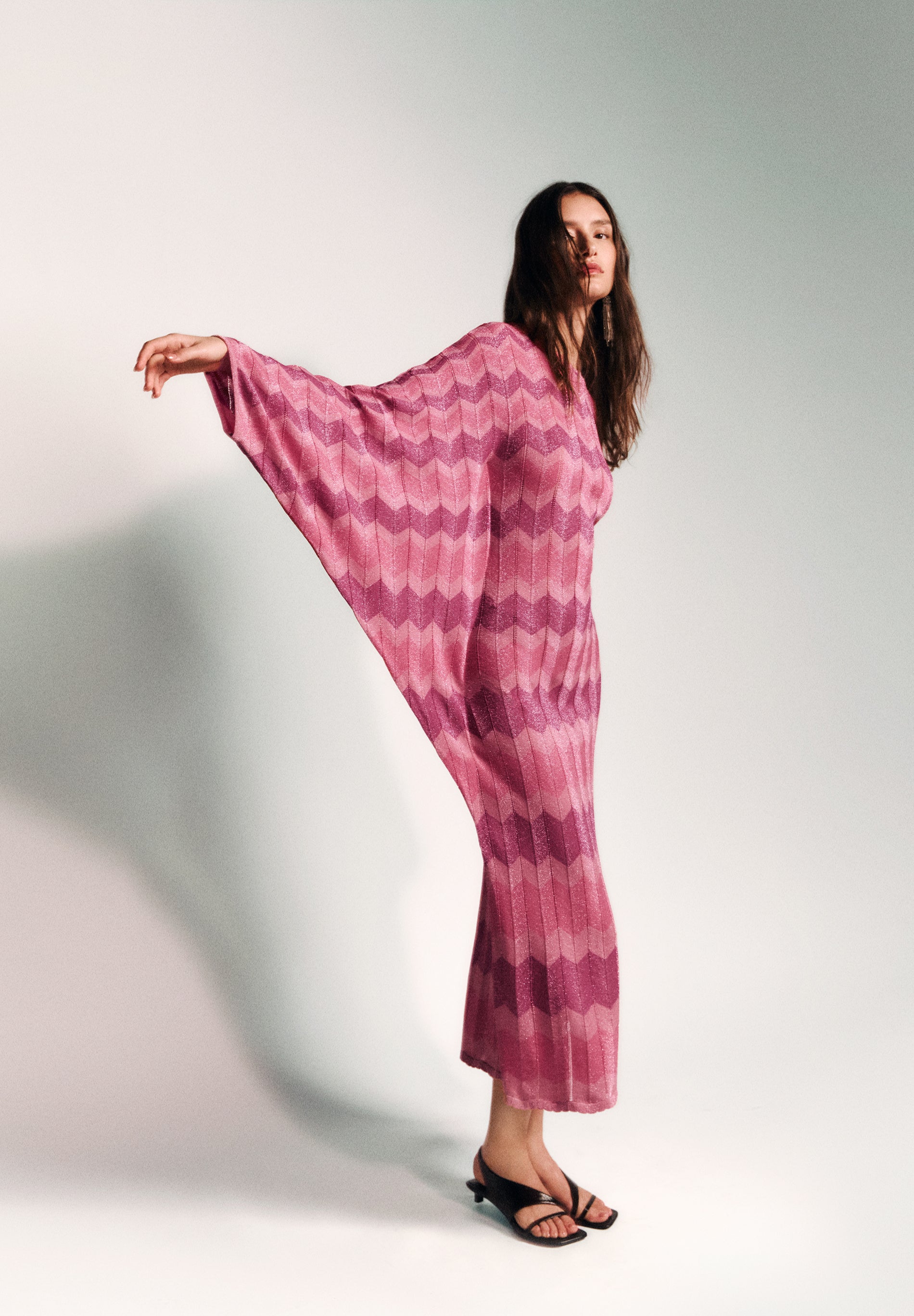 ASYMMETRIC LUREX KNIT DRESS