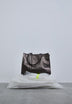 LEATHER AND METALLIC TOTE BAG