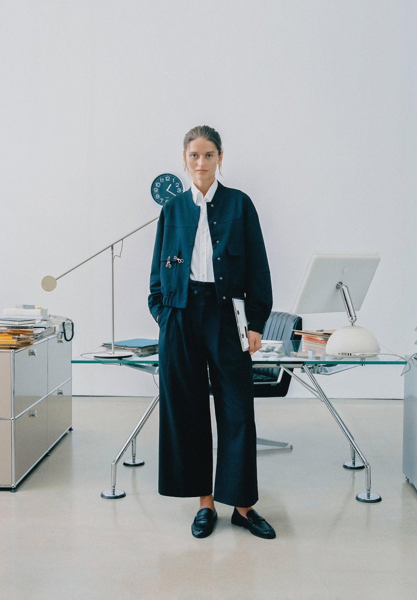 PINSTRIPE BOMBER JACKET