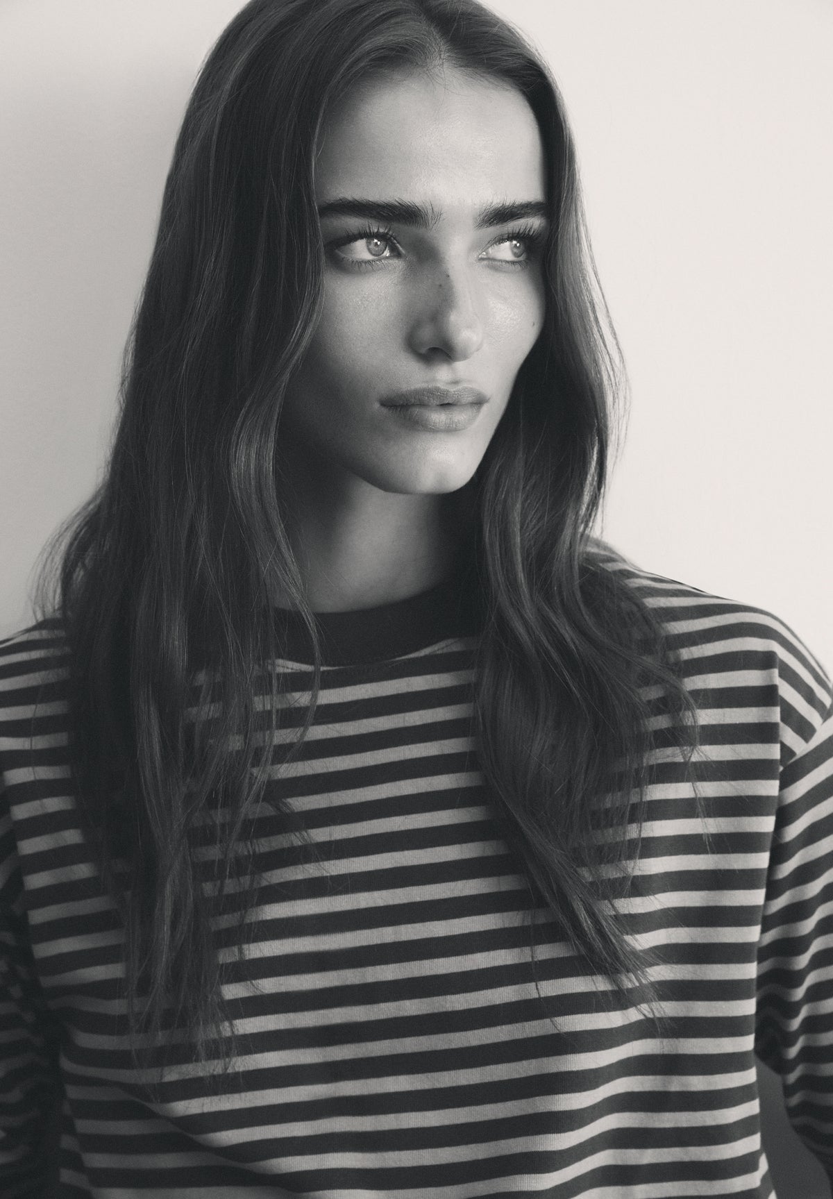 BASIC STRIPED T-SHIRT WITH COLLAR DETAIL