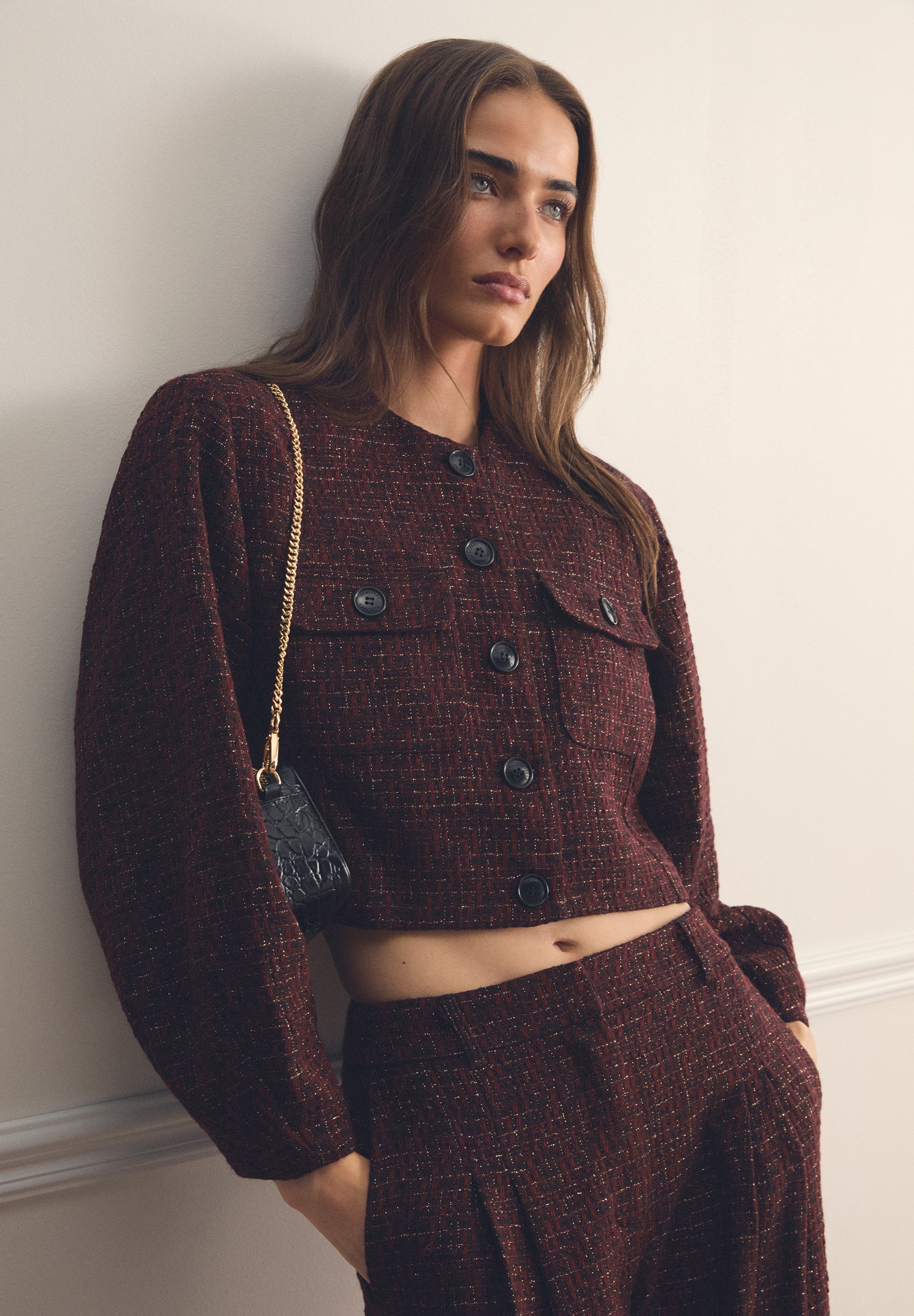 METALLIC YARN TWEED JACKET