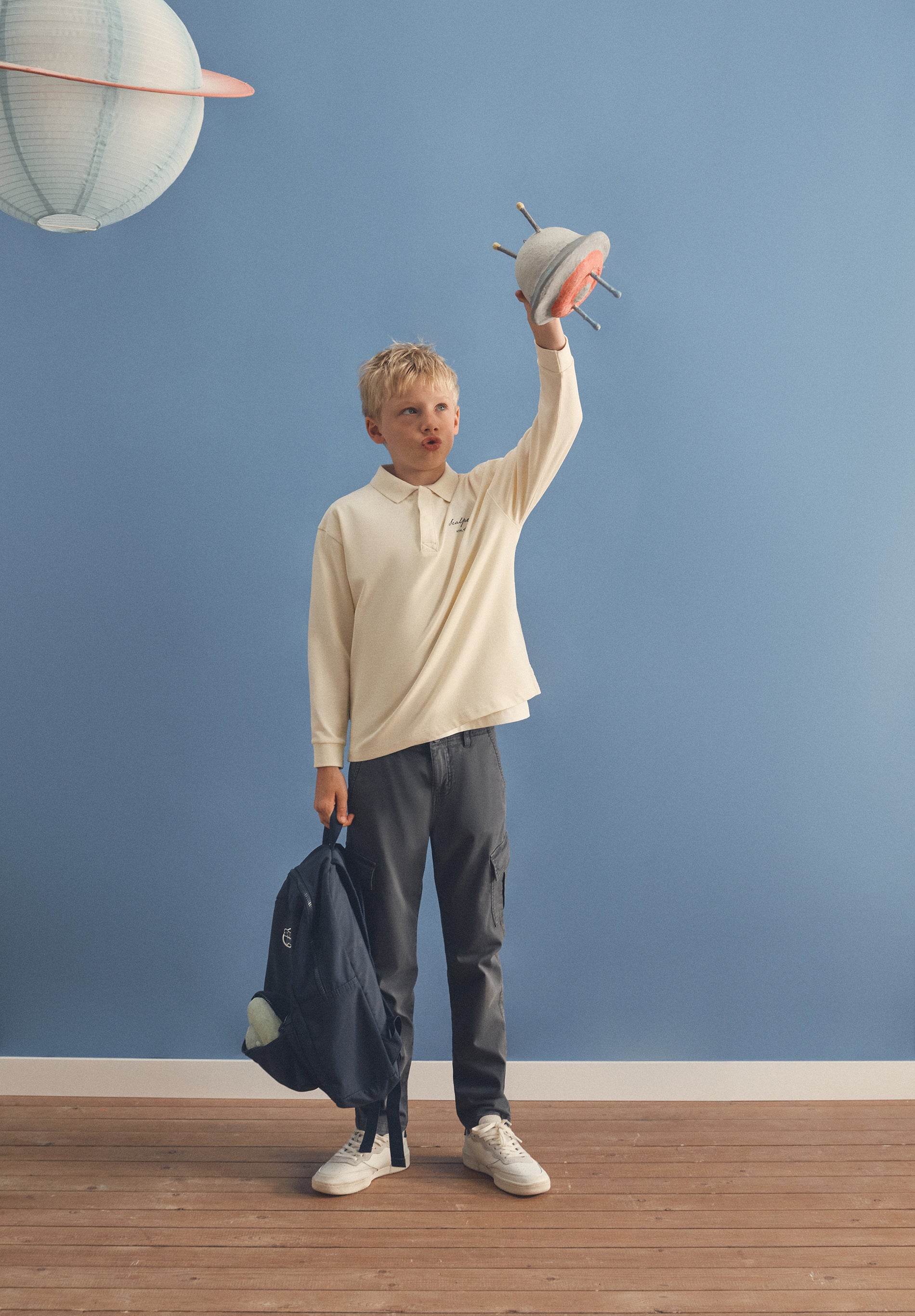 LONG SLEEVE PRINTED POLO SHIRT