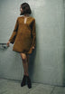 LEATHER AND SUEDE MINI DRESS