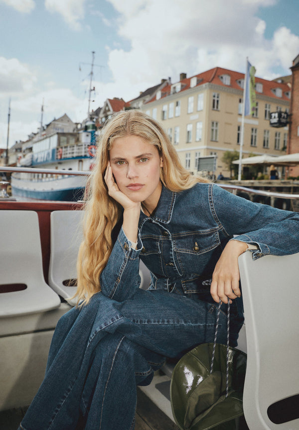 DENIM JACKET WITH BELT