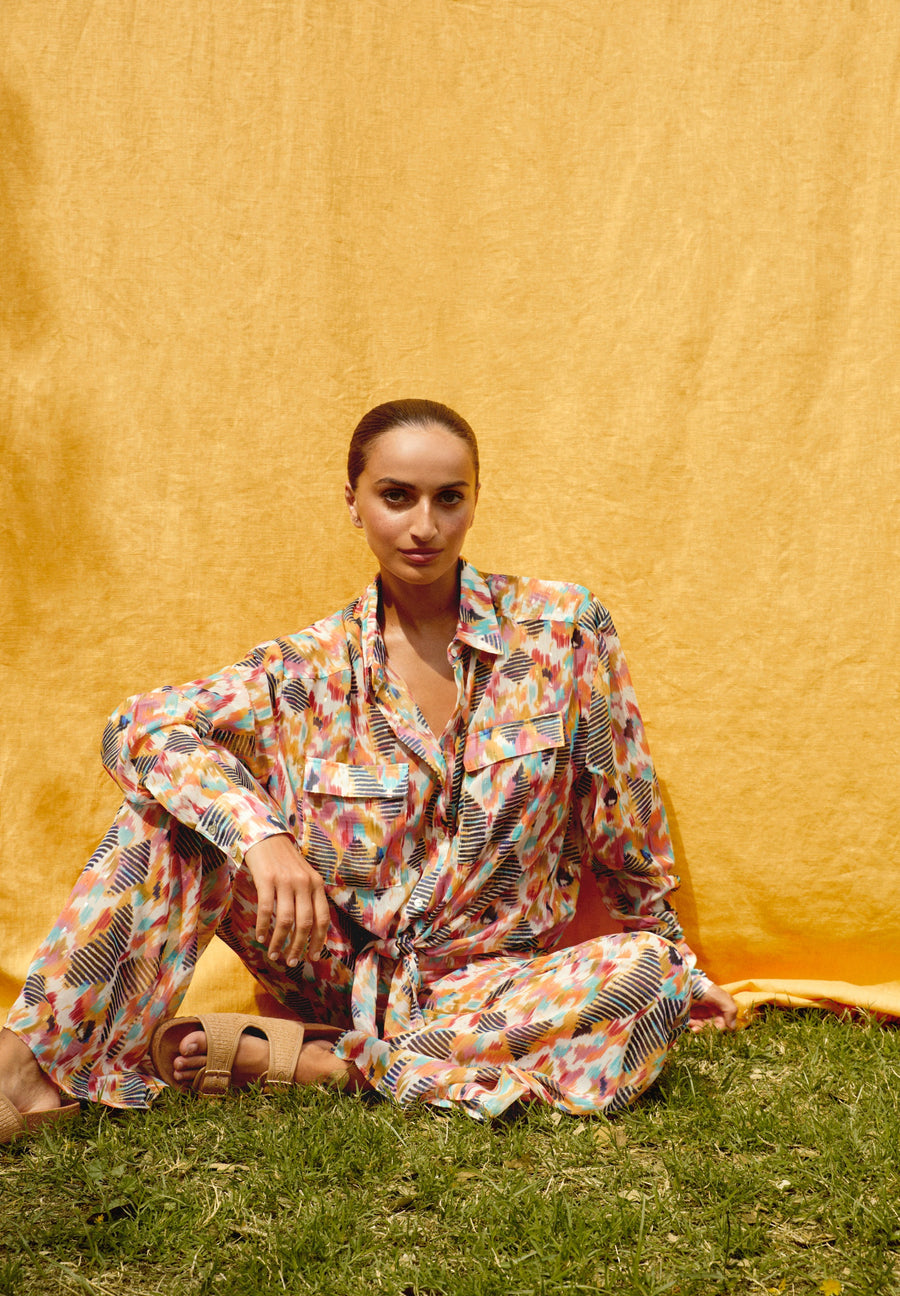 FLOWING PRINTED TROUSERS
