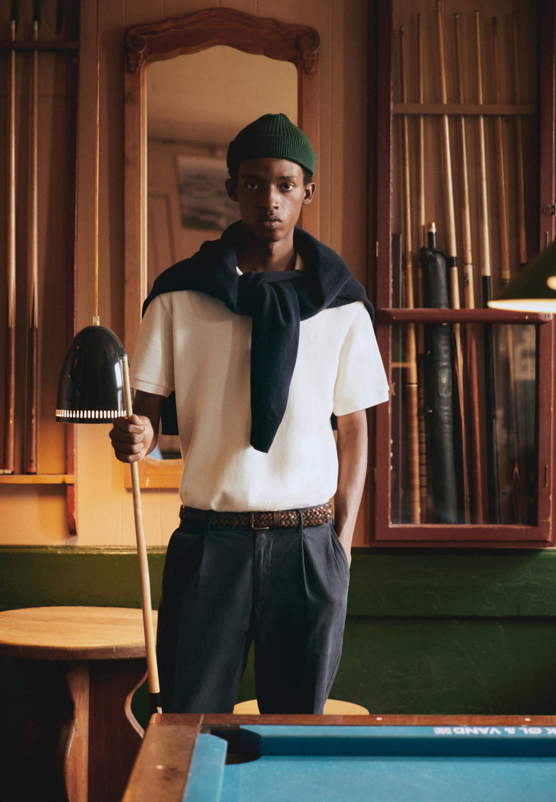 TEXTURED POLO SHIRT WITH SKULL