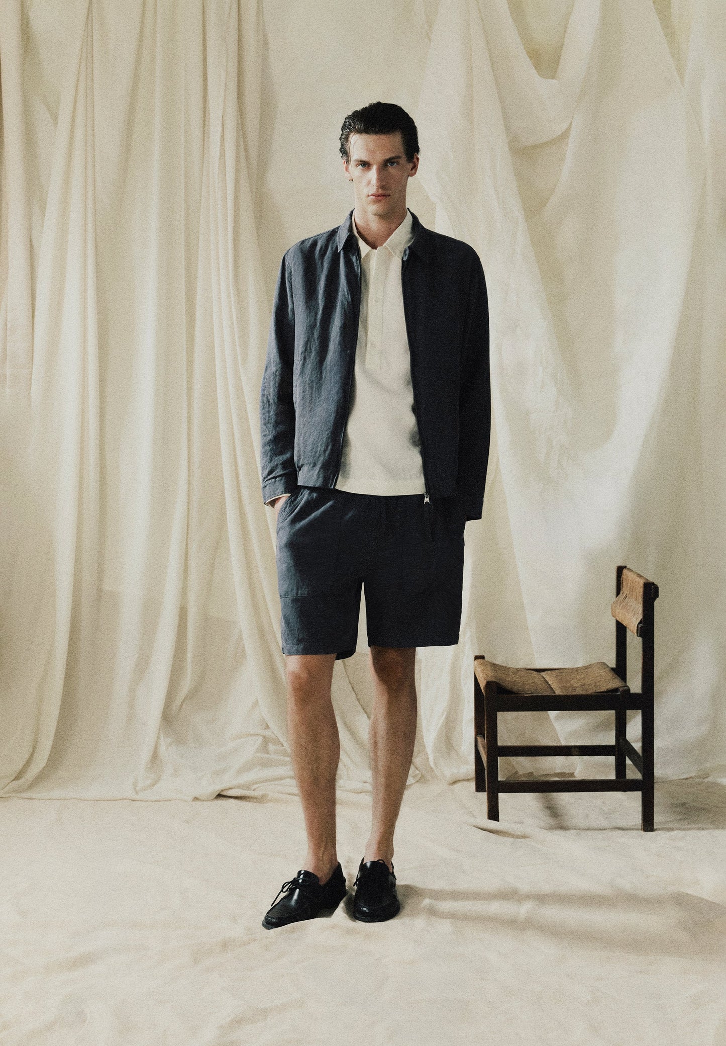 LINEN BOMBER JACKET