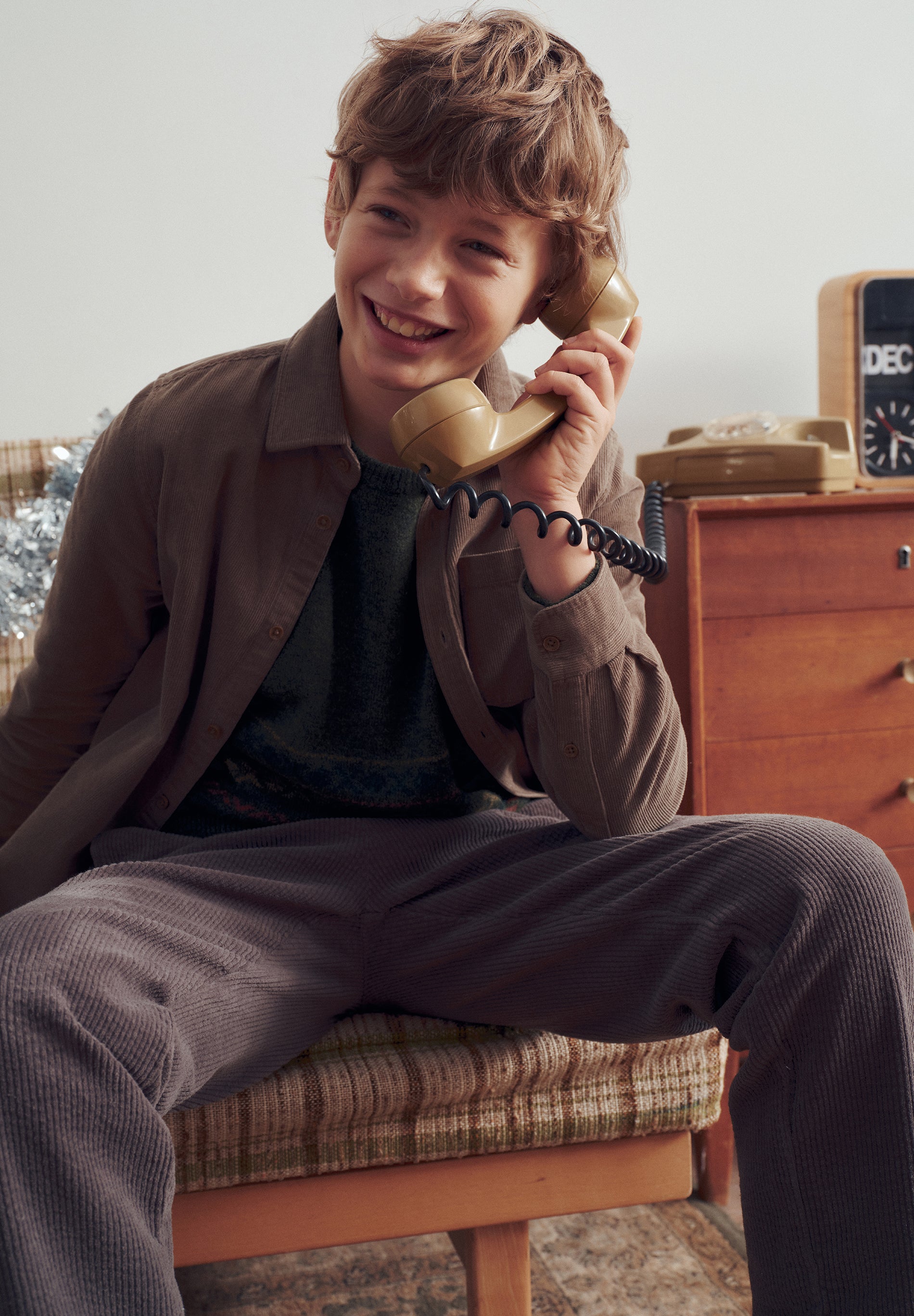 CORDUROY SHIRT WITH EMBROIDERED SKULL