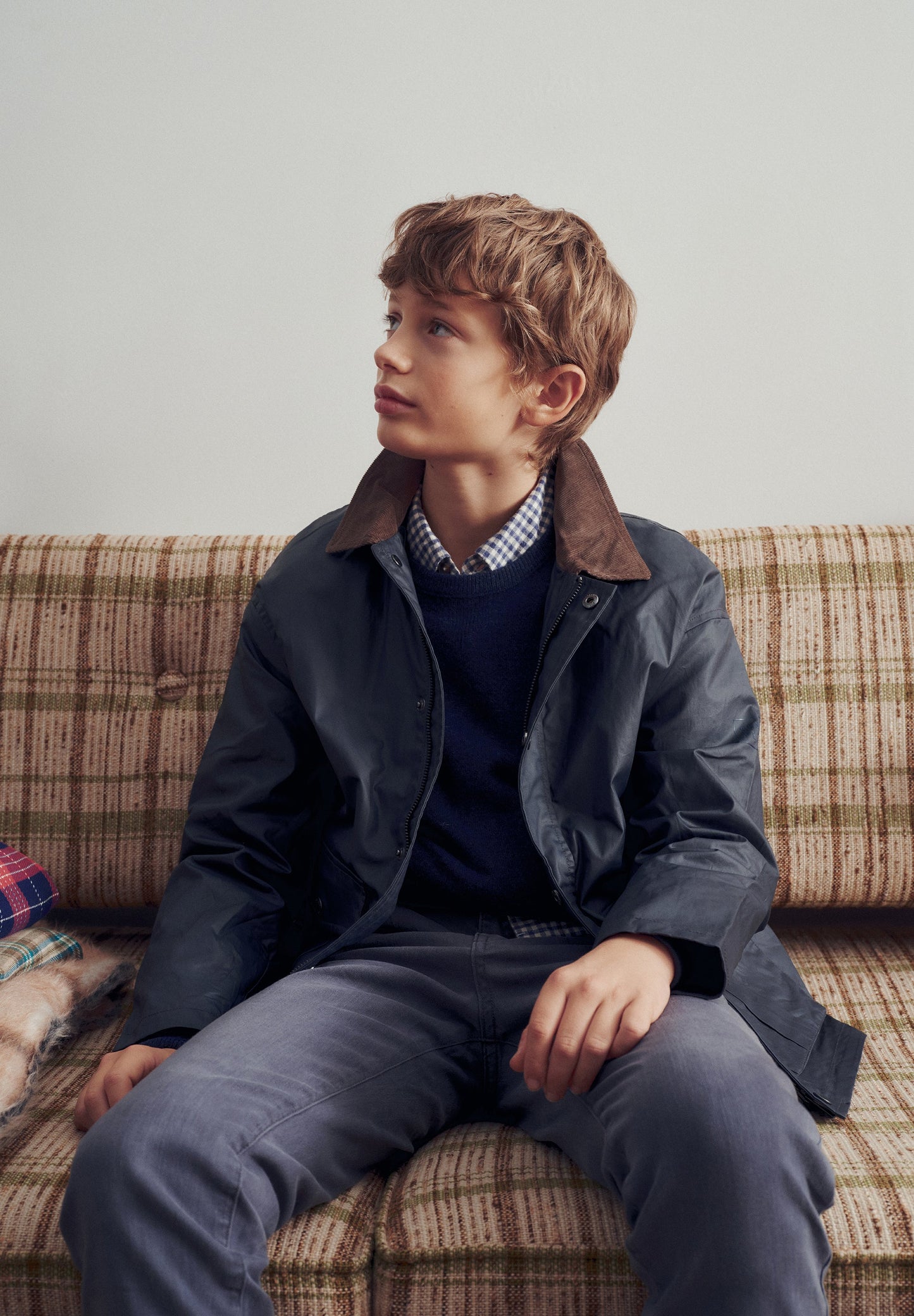 JACKET WITH CONTRAST CORDUROY COLLAR