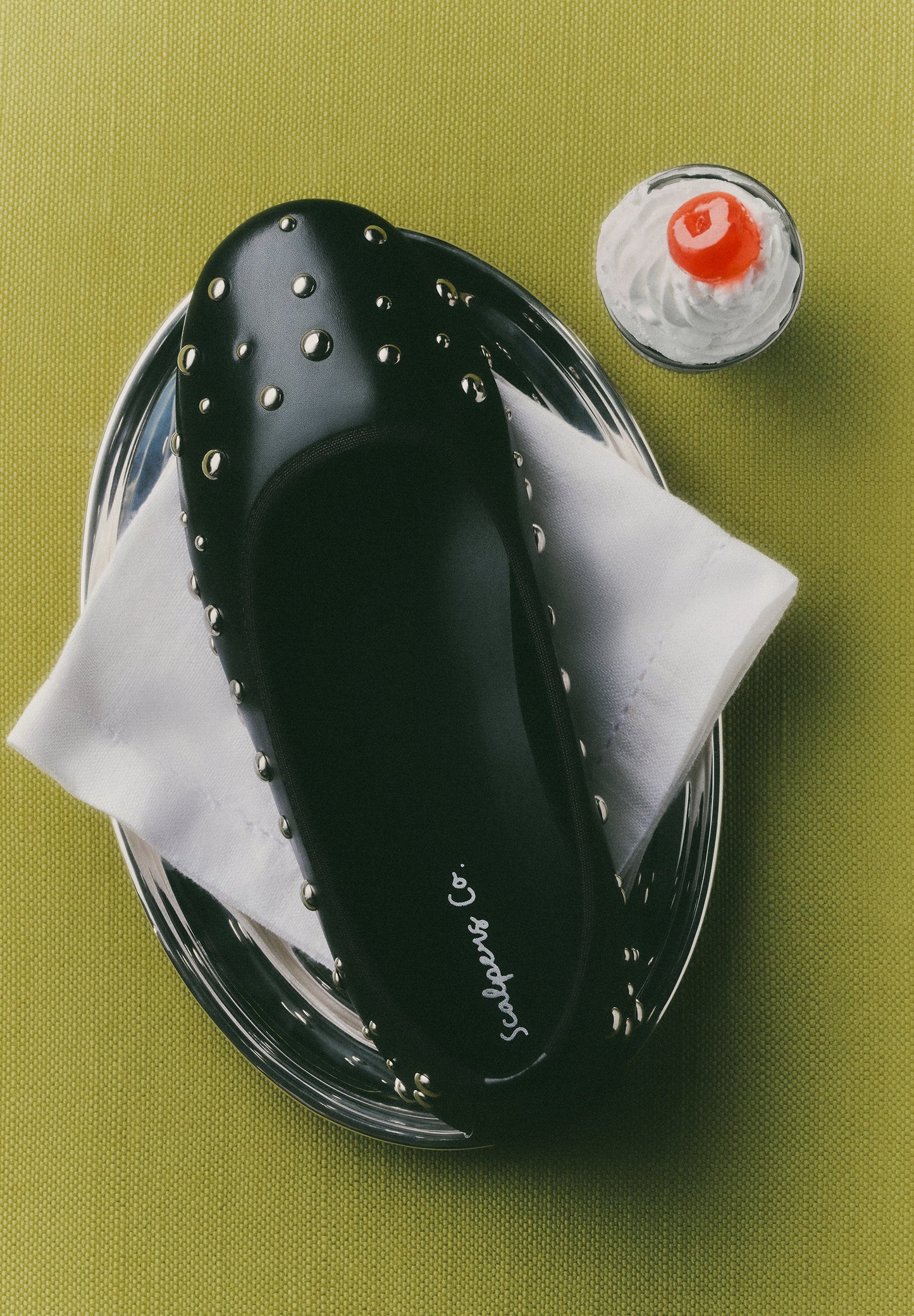 LEATHER BALLET FLATS WITH STUDS