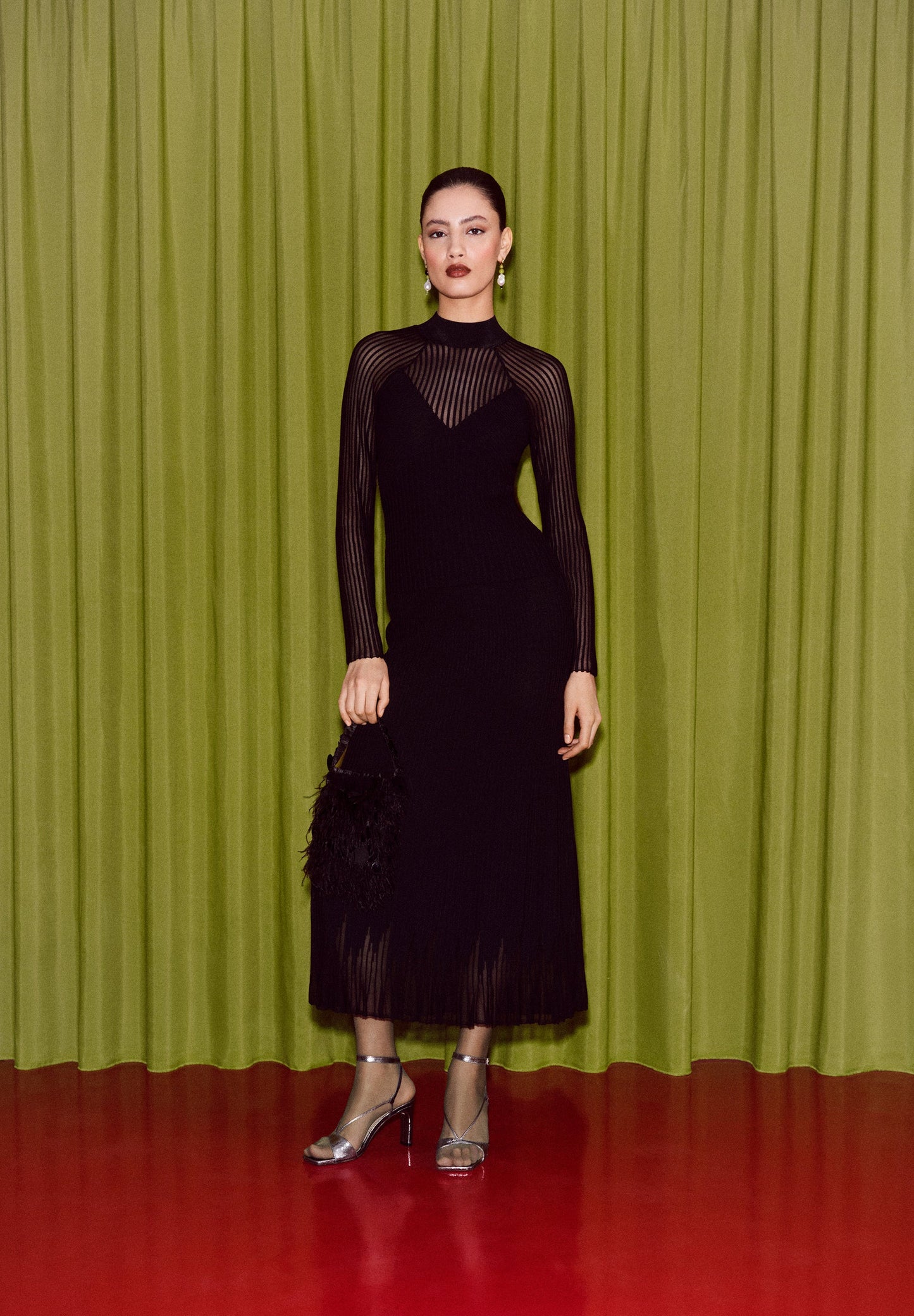 SKIRT WITH TRANSPARENT PANELS