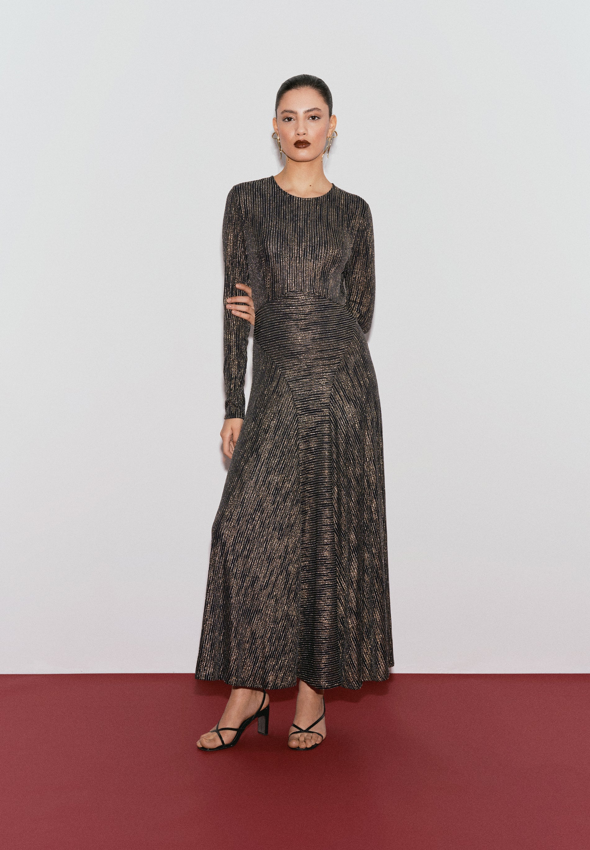 XM SCMULTISTRIPES LUREX DRESS