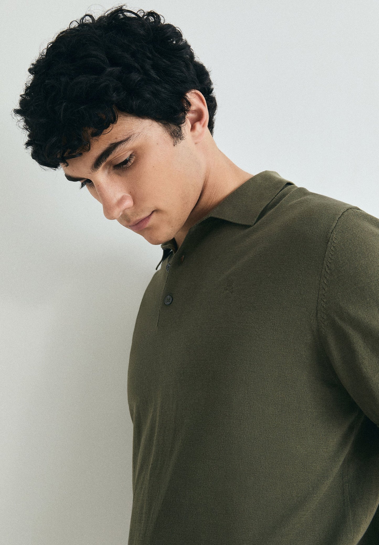 FINE-KNIT SKULL POLO SHIRT