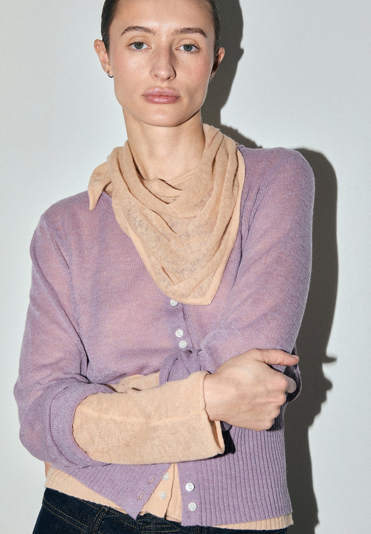 CARDIGAN WITH TIE NECK