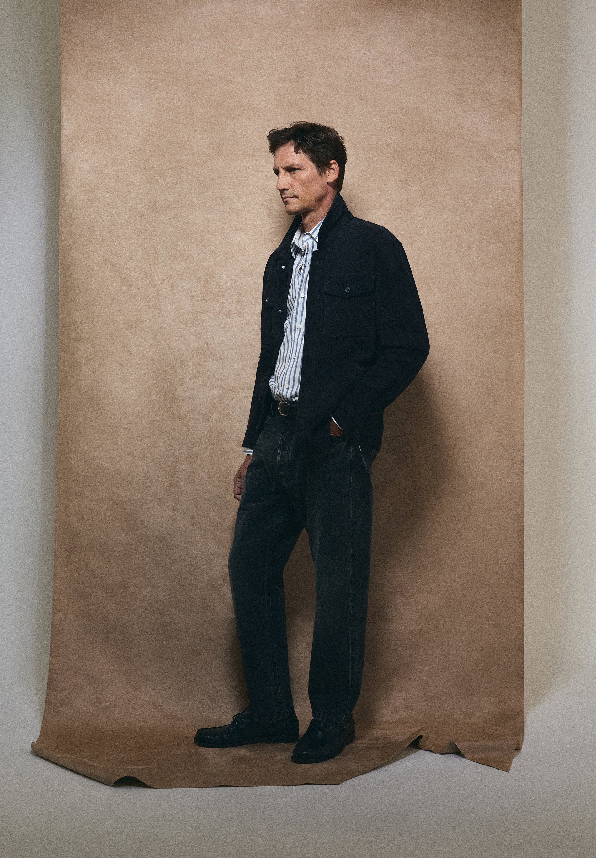 SUEDE OVERSHIRT WITH POCKETS