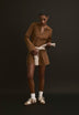 LEATHER AND SUEDE MINI DRESS