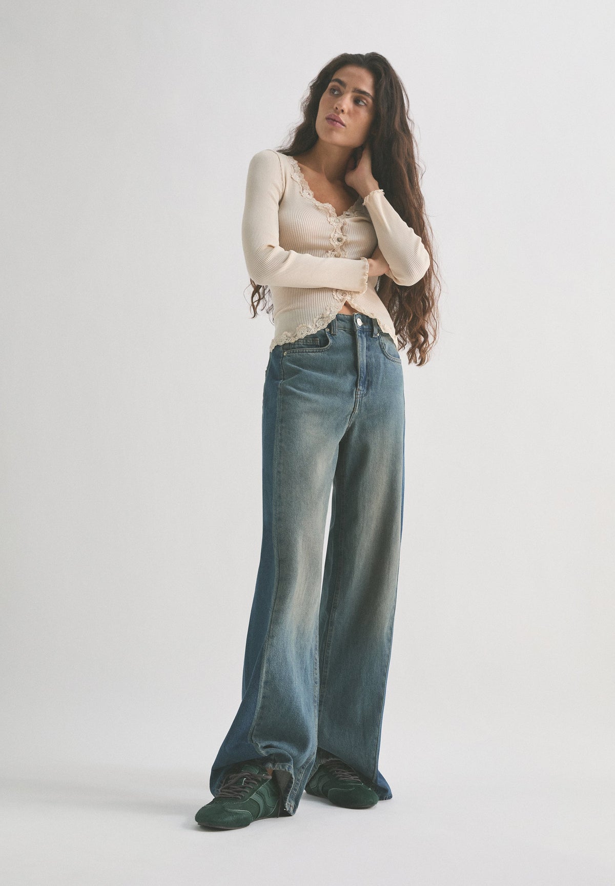 TWO-TONE MAXI JEANS