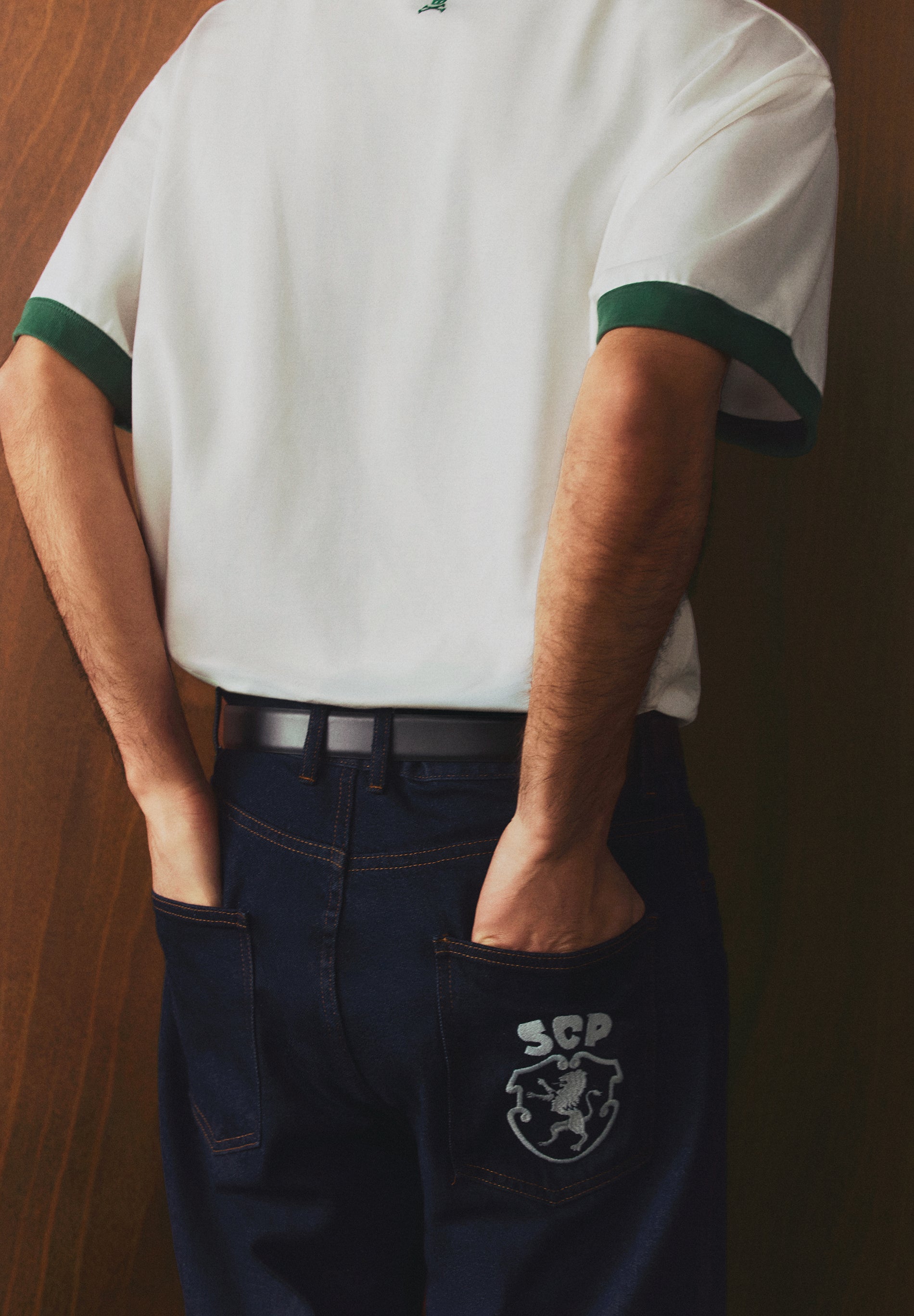 SCALPERS X SPORTING CP CROPPED FIT JEANS