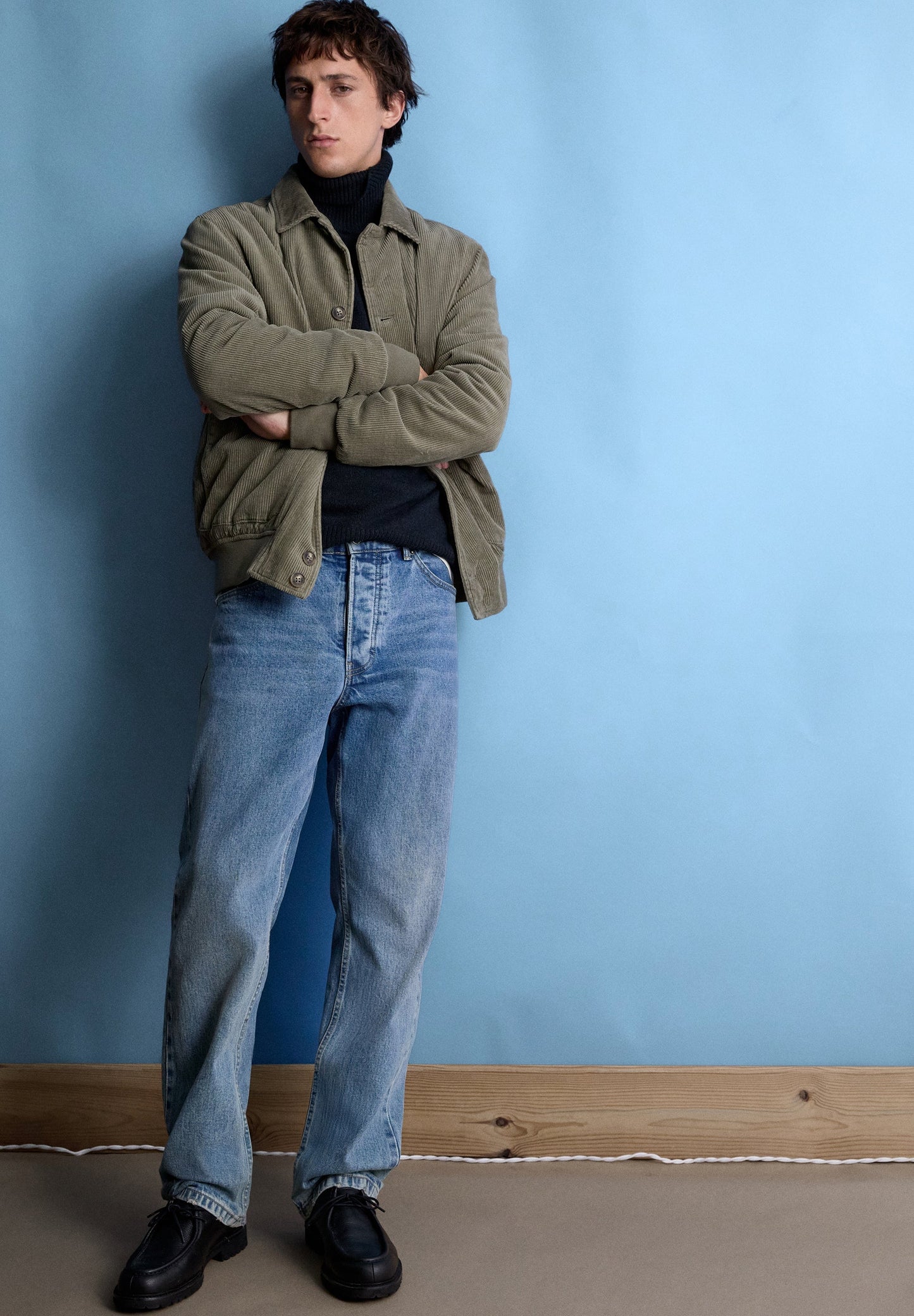 CORDUROY BOMBER JACKET WITH SKULL