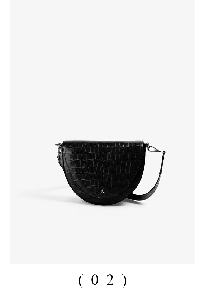 EMBOSSED LEATHER CROSSBODY BAG