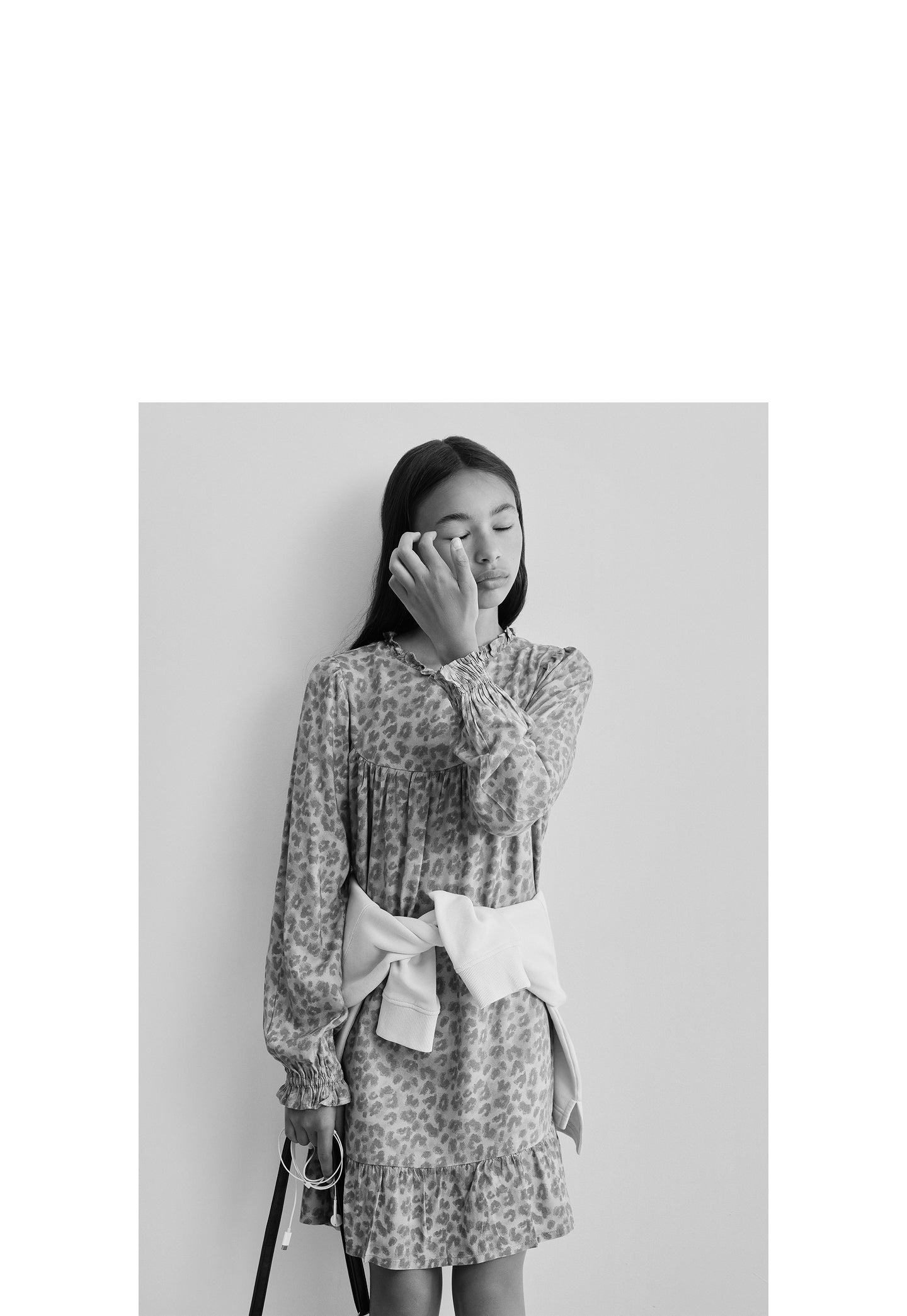 LONG SLEEVE ANIMAL PRINT DRESS