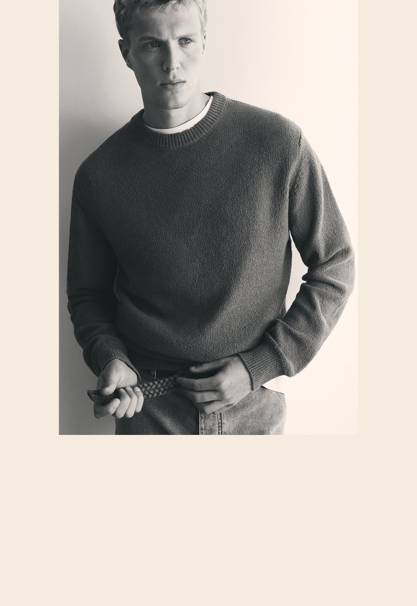 TEXTURED COTTON SWEATER